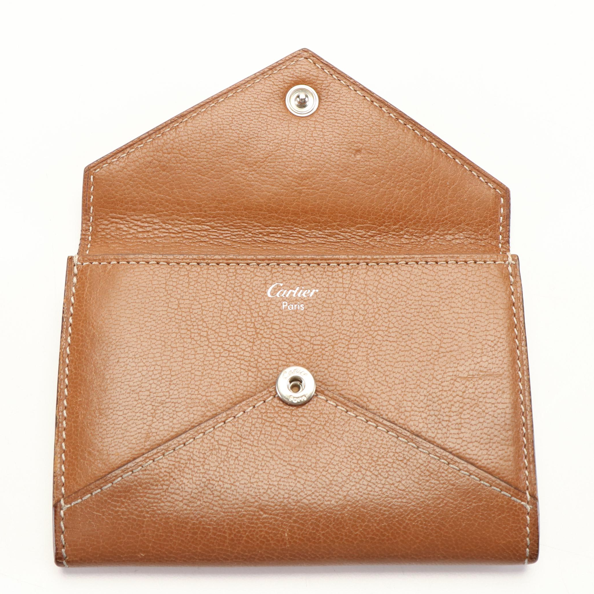 Cartier Credit Card Holder in Brown Goat Skin Leather