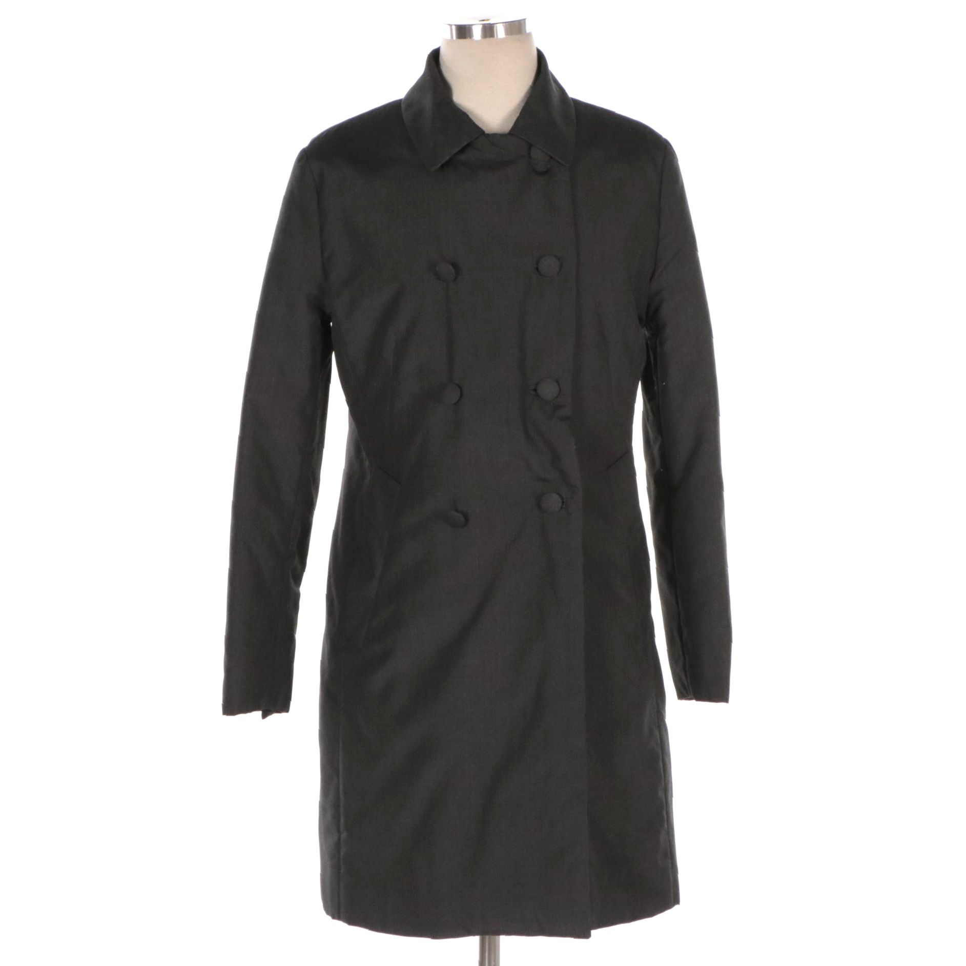 Prada Silk Double-Breasted Insulated Coat