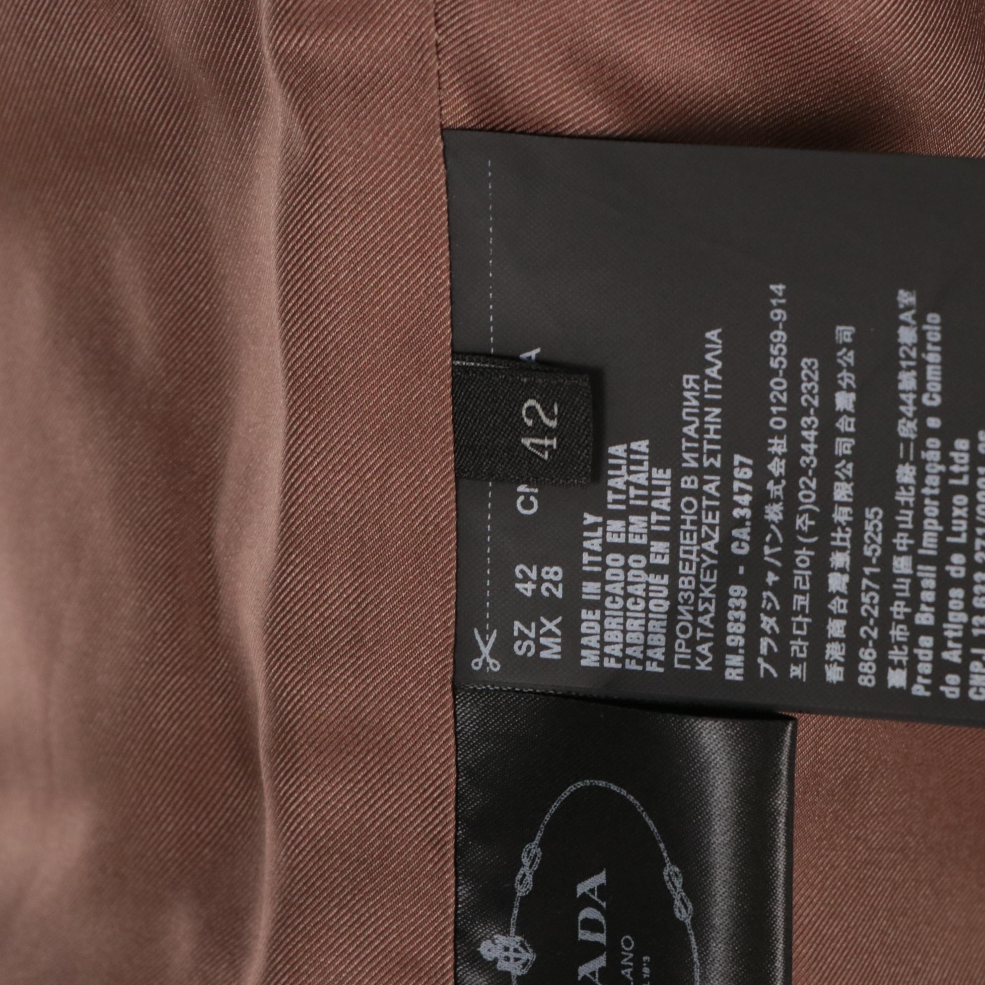 Prada Caramel Brown Corduroy Jacket with Suede Collar and Elbow Patches