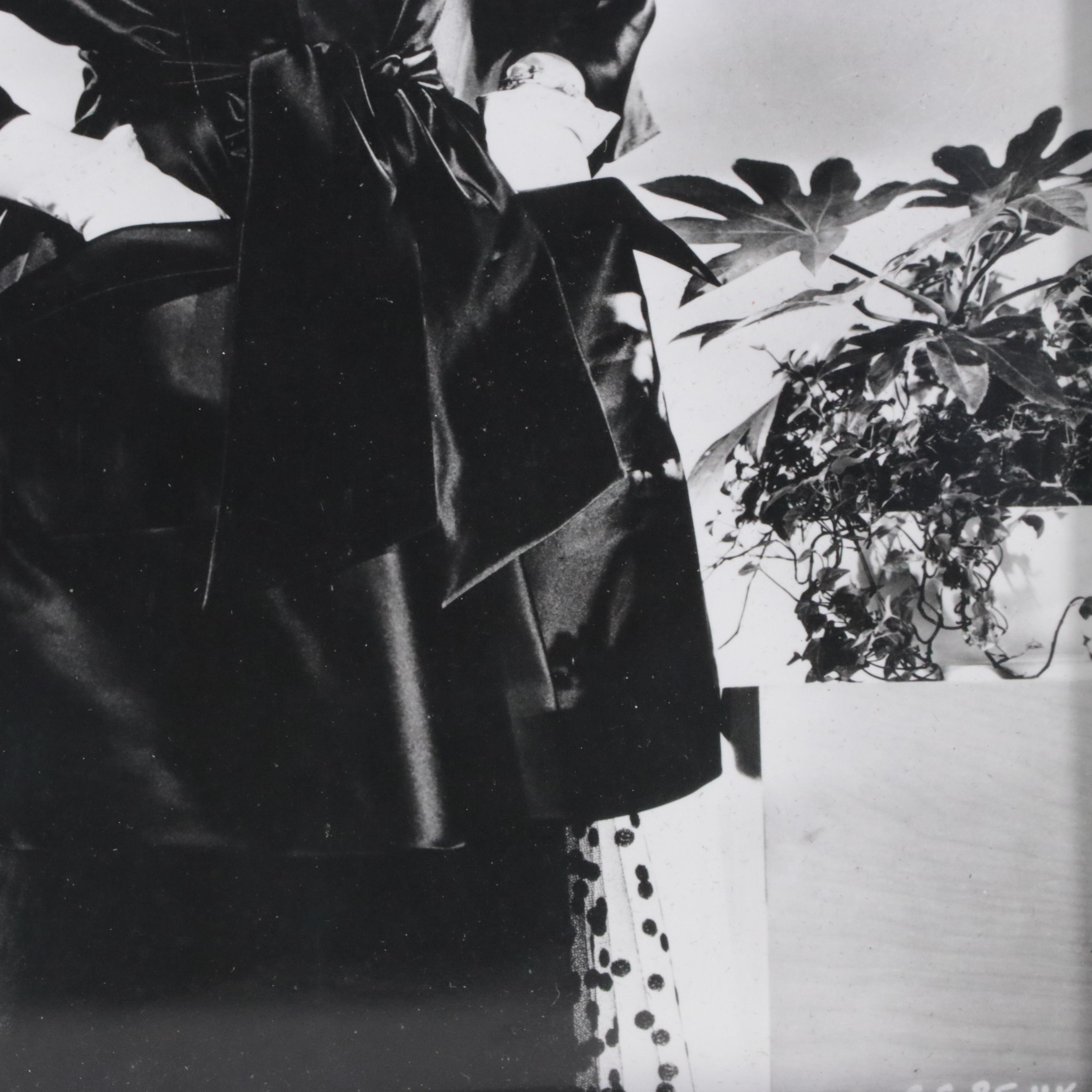 Autographed Black and White Photograph Portrait of Claudette Colbert