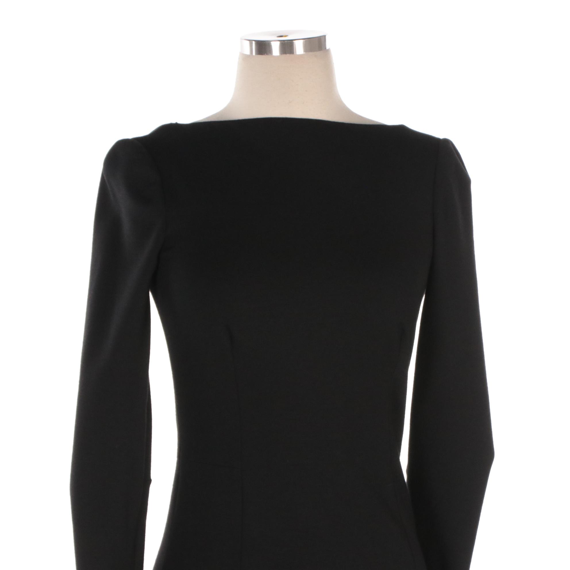 Prada Sheath Dress in Black Wool Blend Jersey Knit