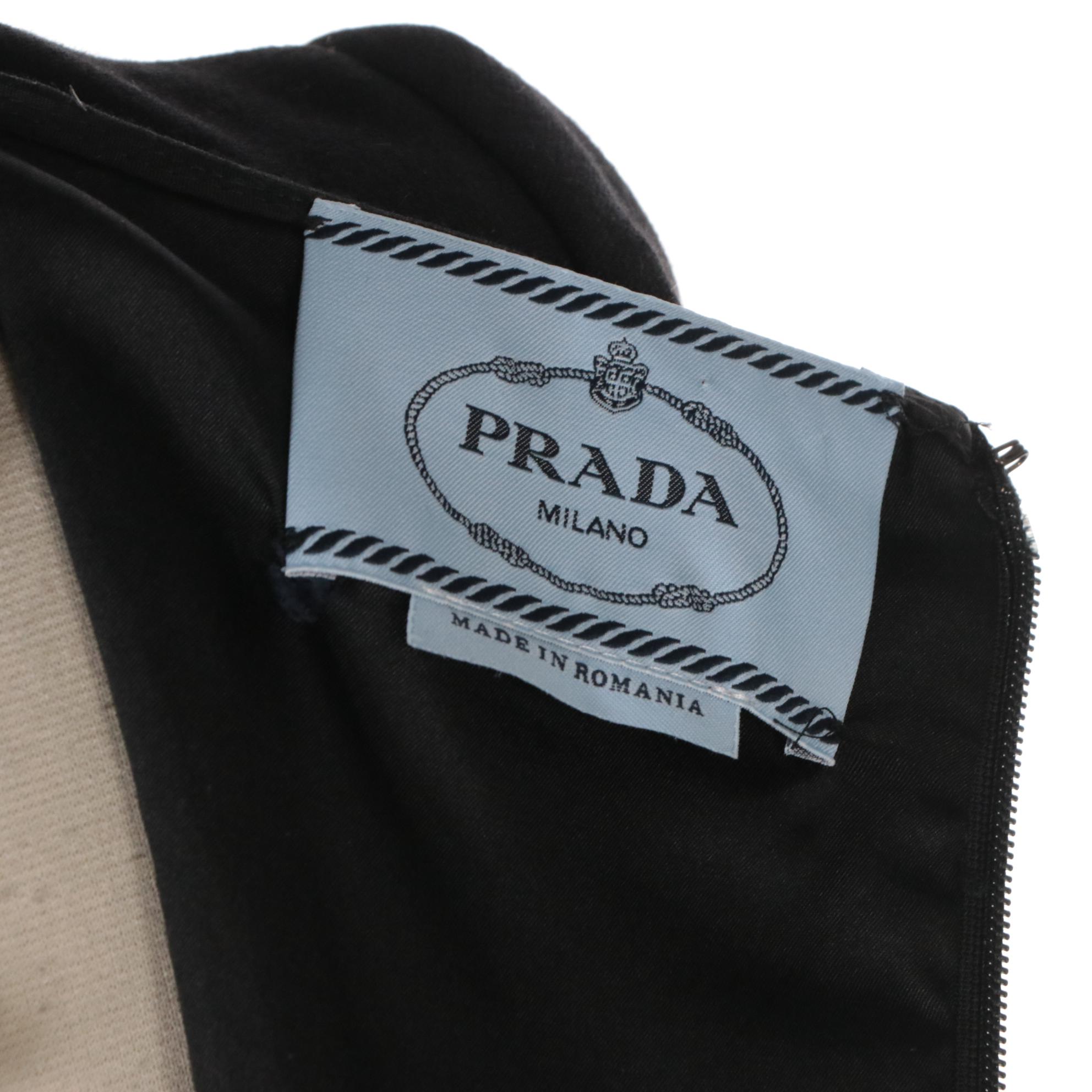 Prada Sheath Dress in Black Wool Blend Jersey Knit