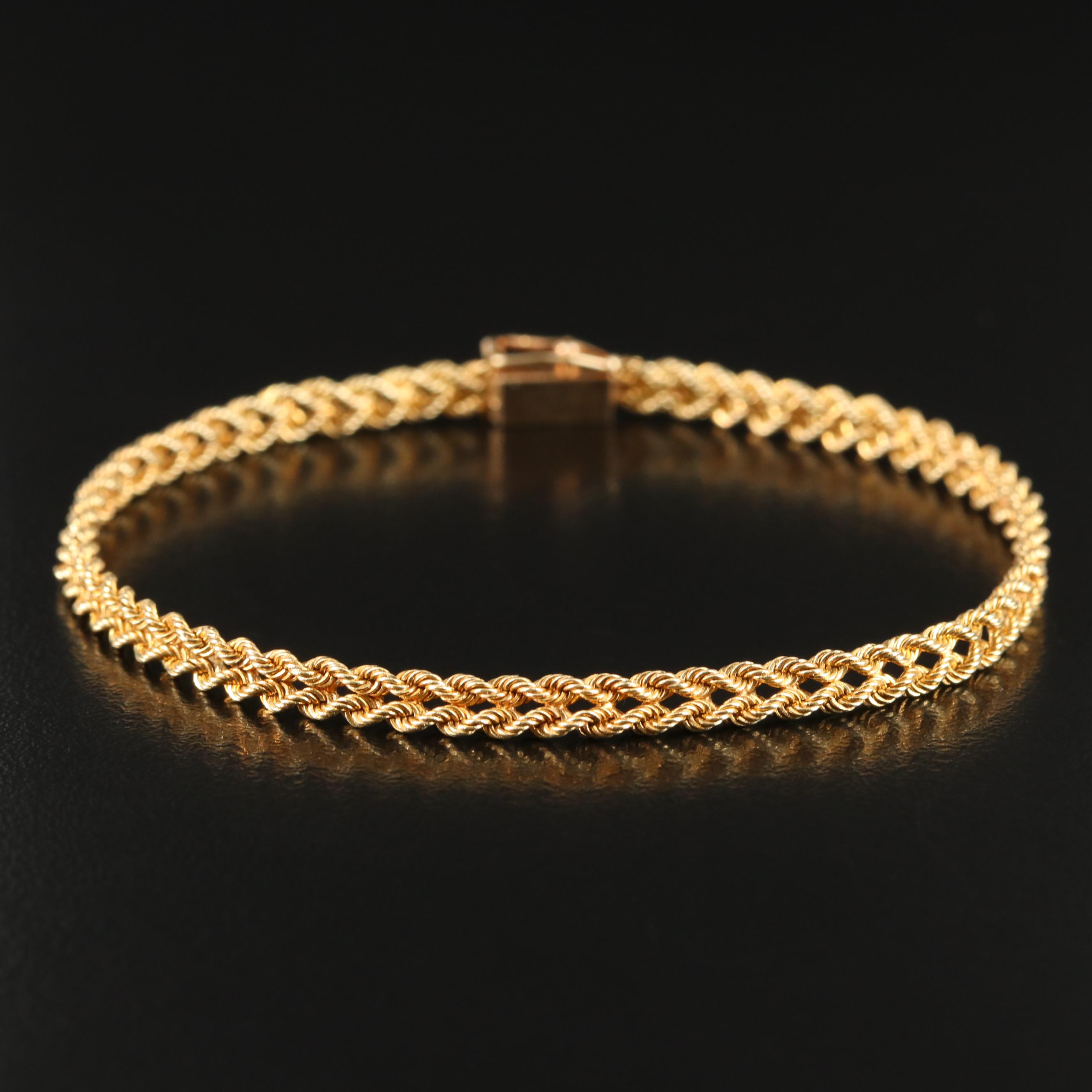 14K Double Rope Chain Bracelet