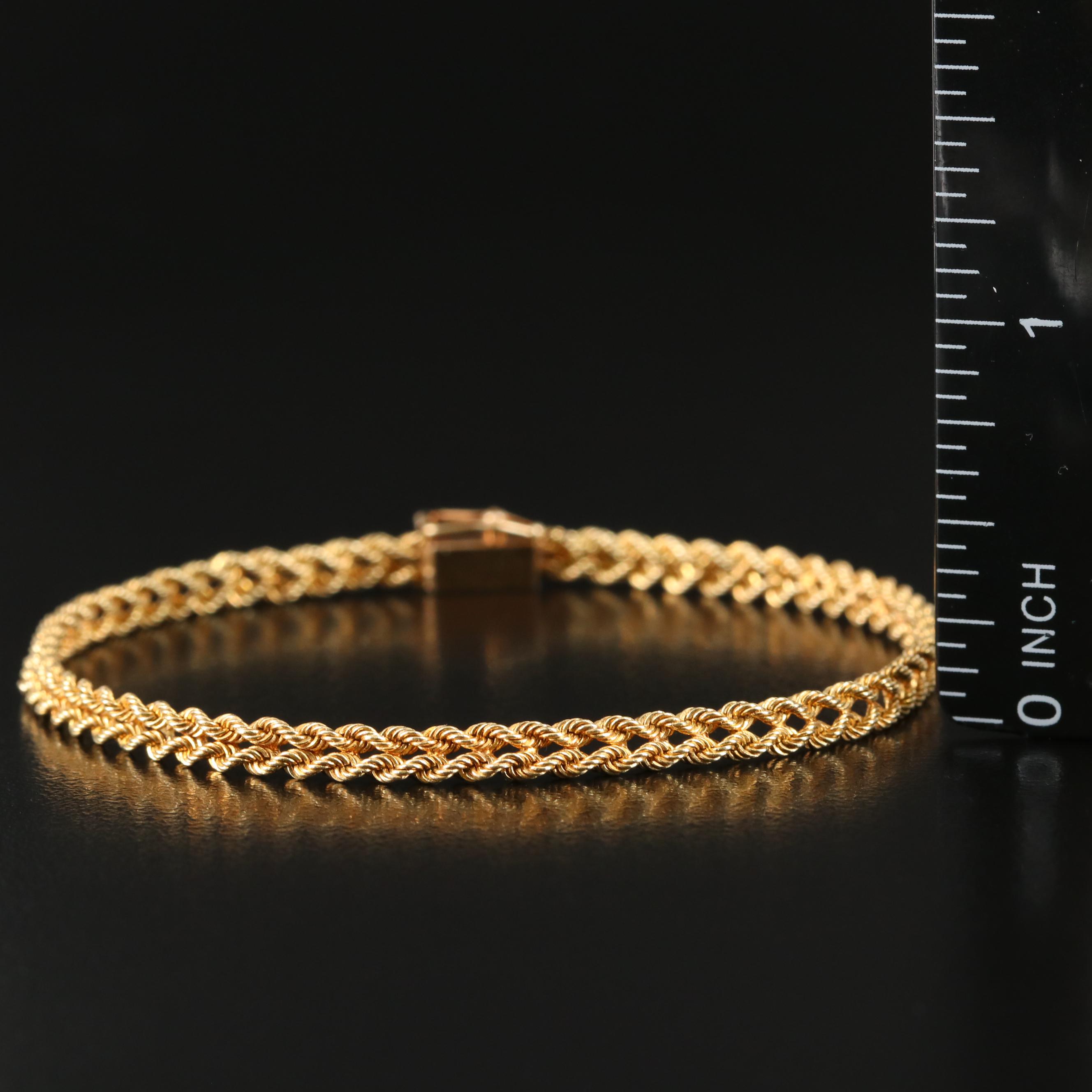 14K Double Rope Chain Bracelet
