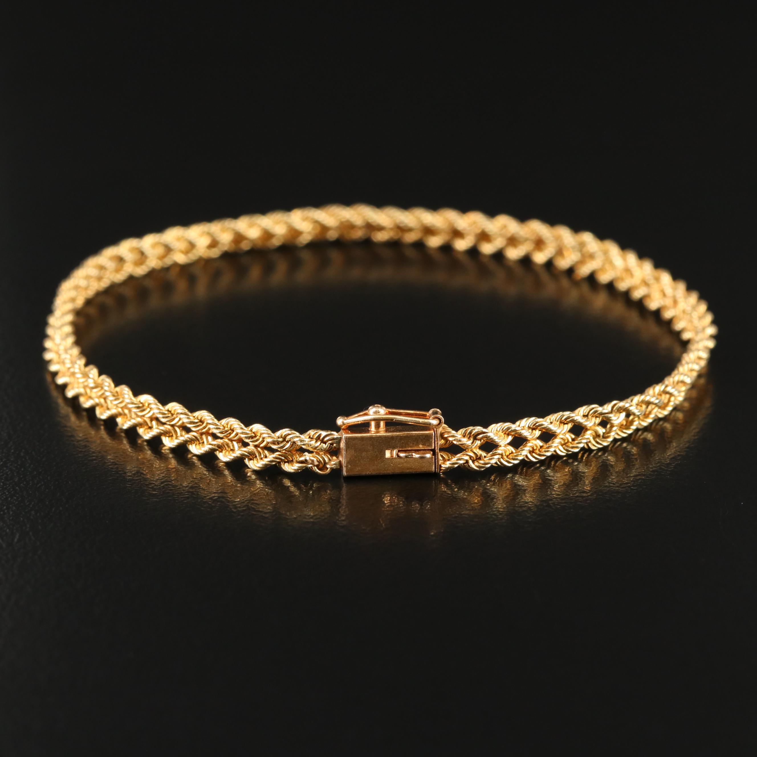 14K Double Rope Chain Bracelet