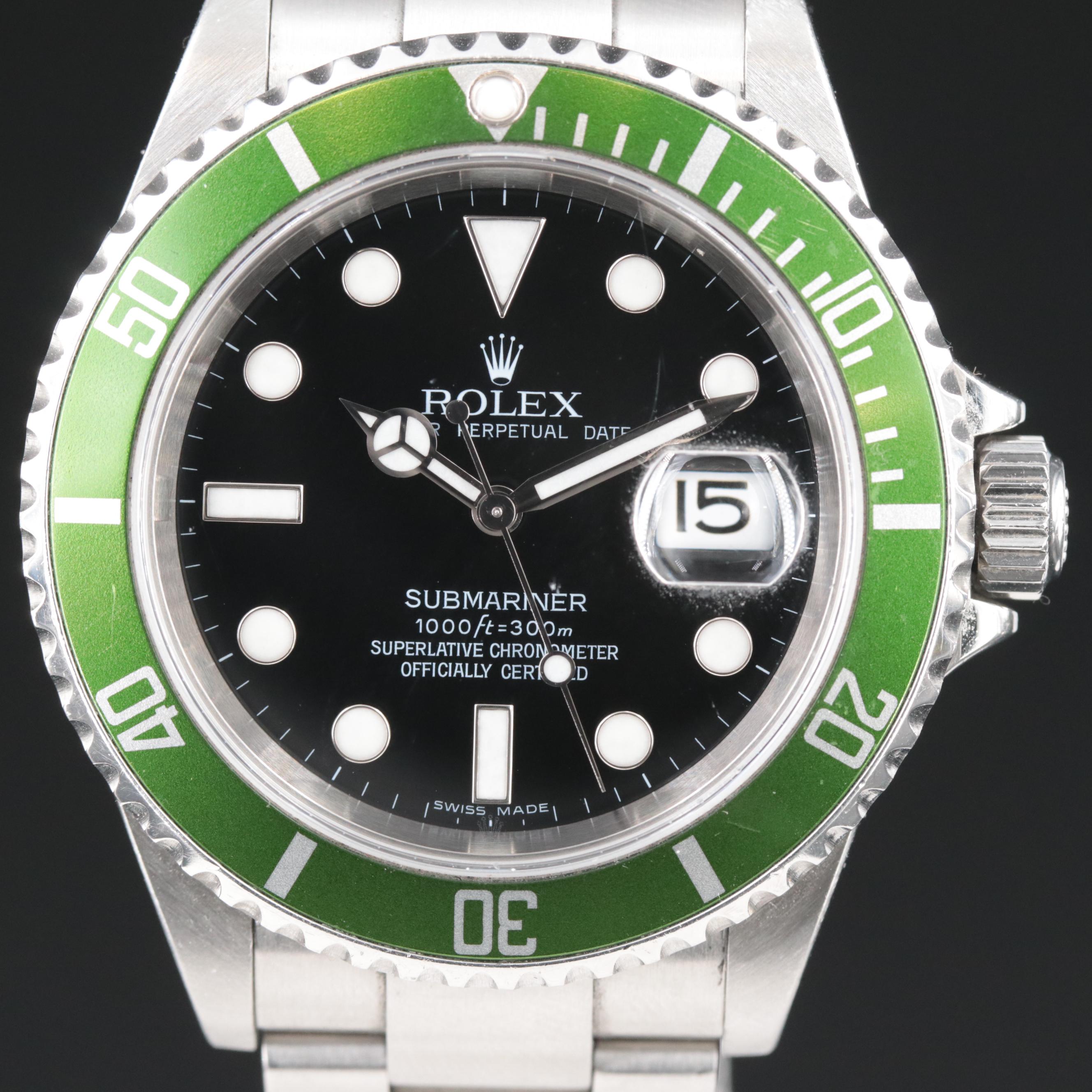 2006 Rolex Submariner "Kermit" Replacement Bezel Insert Watch
