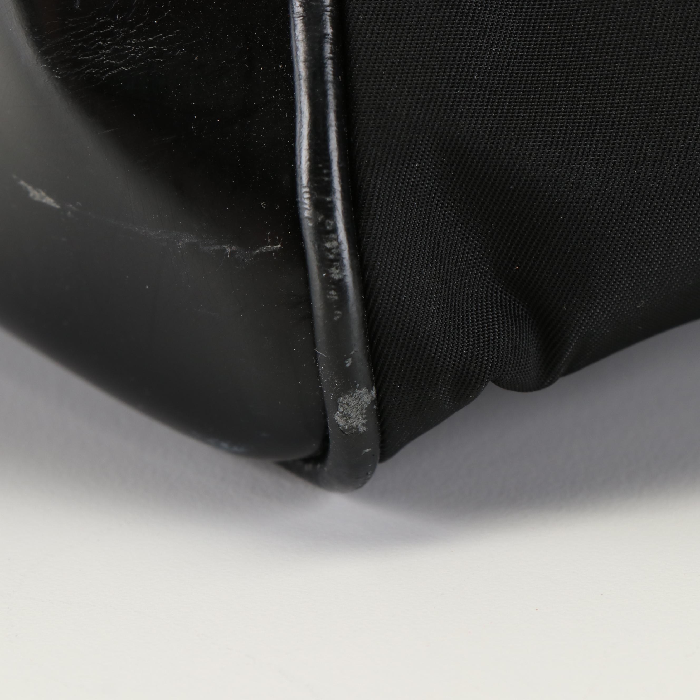 Prada Tote in Black Tessuto Nylon and Patent Leather