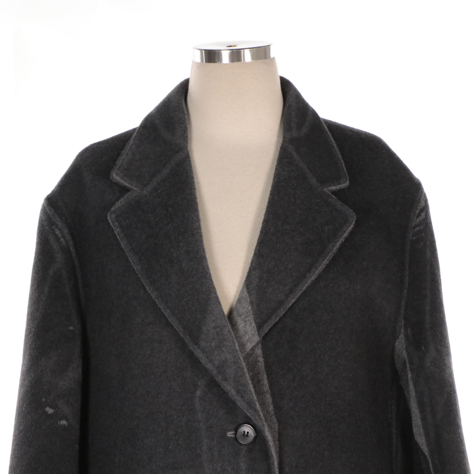 Prada Shadow Grey Wool and Cashgora Button-Front Coat