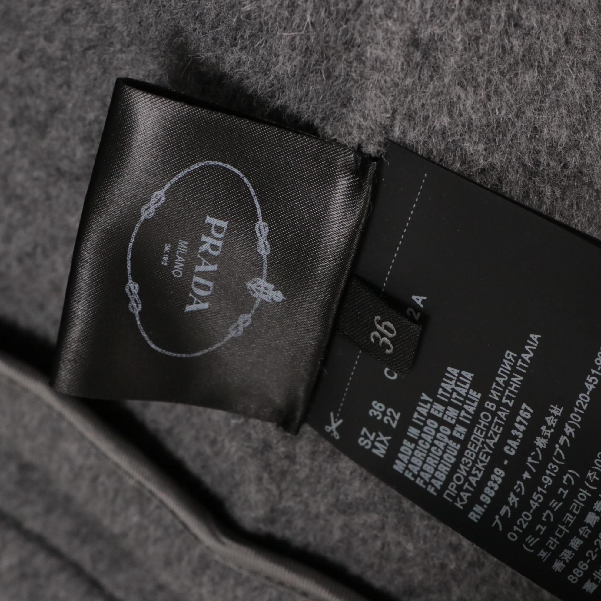 Prada Shadow Grey Wool and Cashgora Button-Front Coat