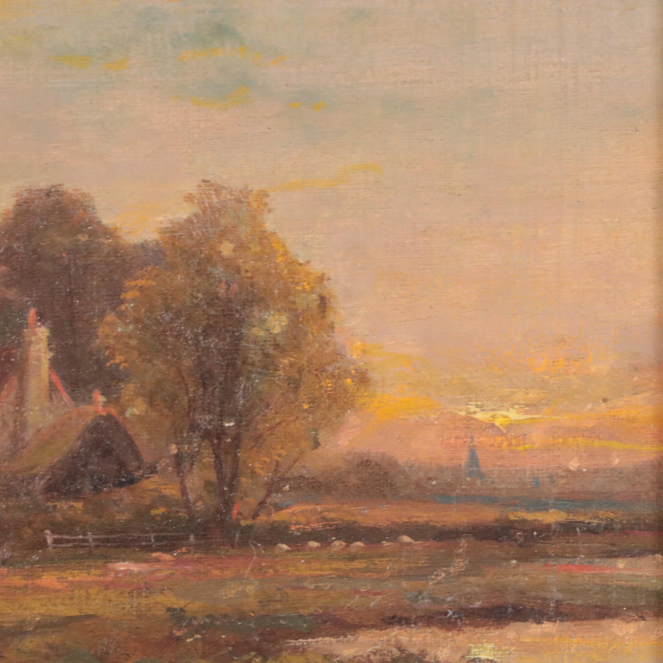 Robert R. Fenson Pastoral Landscape Oil Painting, 1905