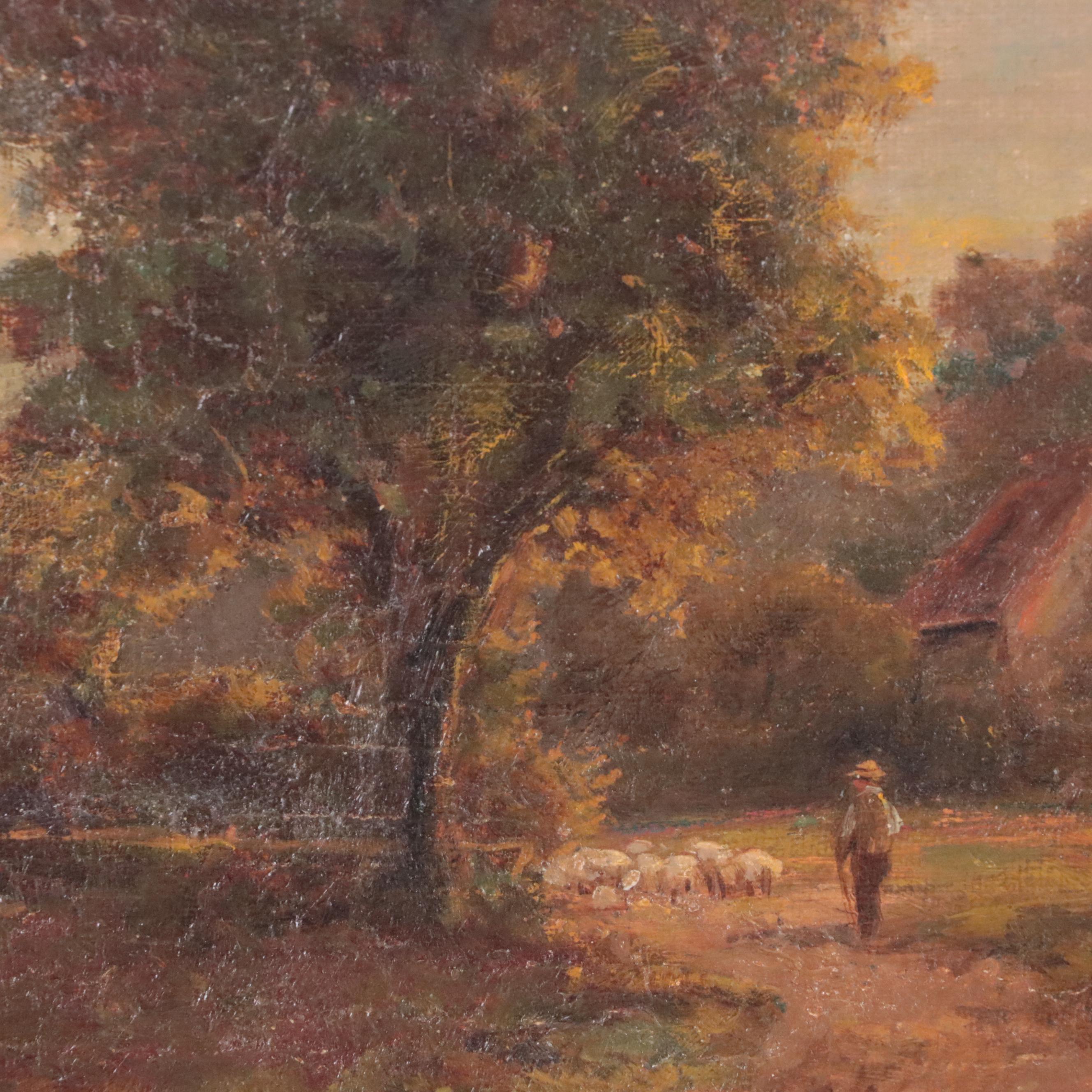 Robert R. Fenson Pastoral Landscape Oil Painting, 1905