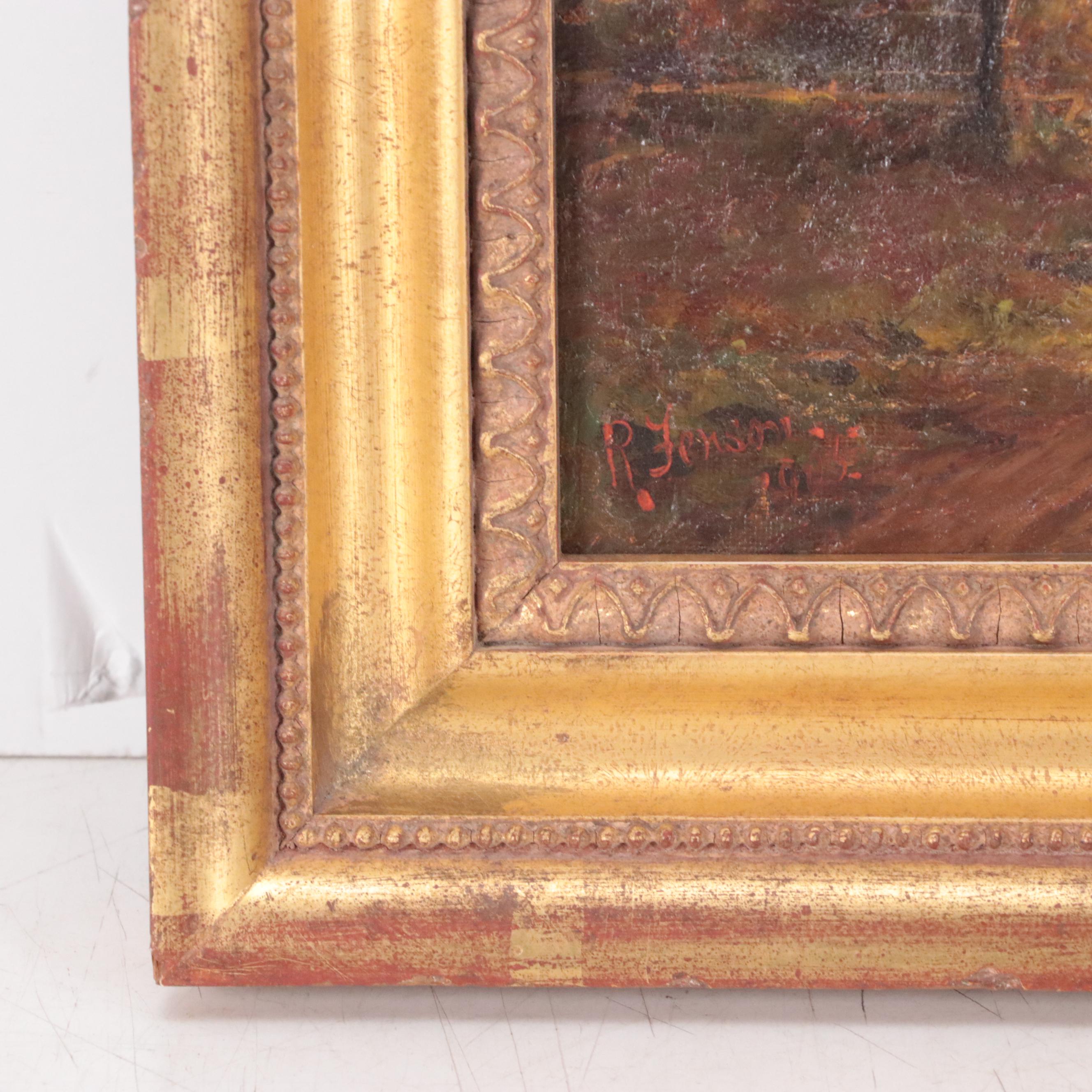 Robert R. Fenson Pastoral Landscape Oil Painting, 1905