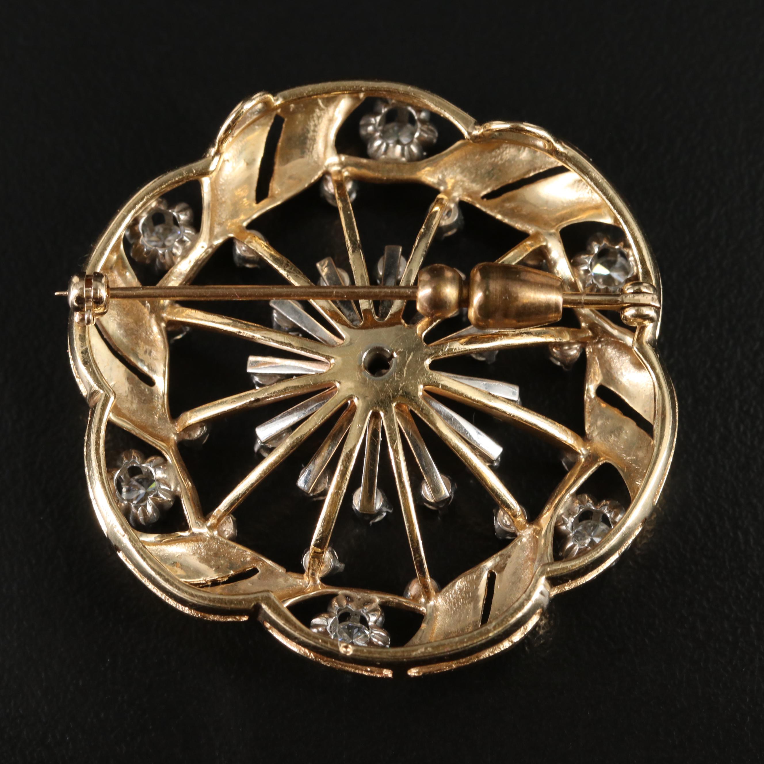 Vintage 14K 1.72 CTW Diamond Converter Brooch