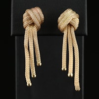 14K Foxtail Chain Knot Earrings