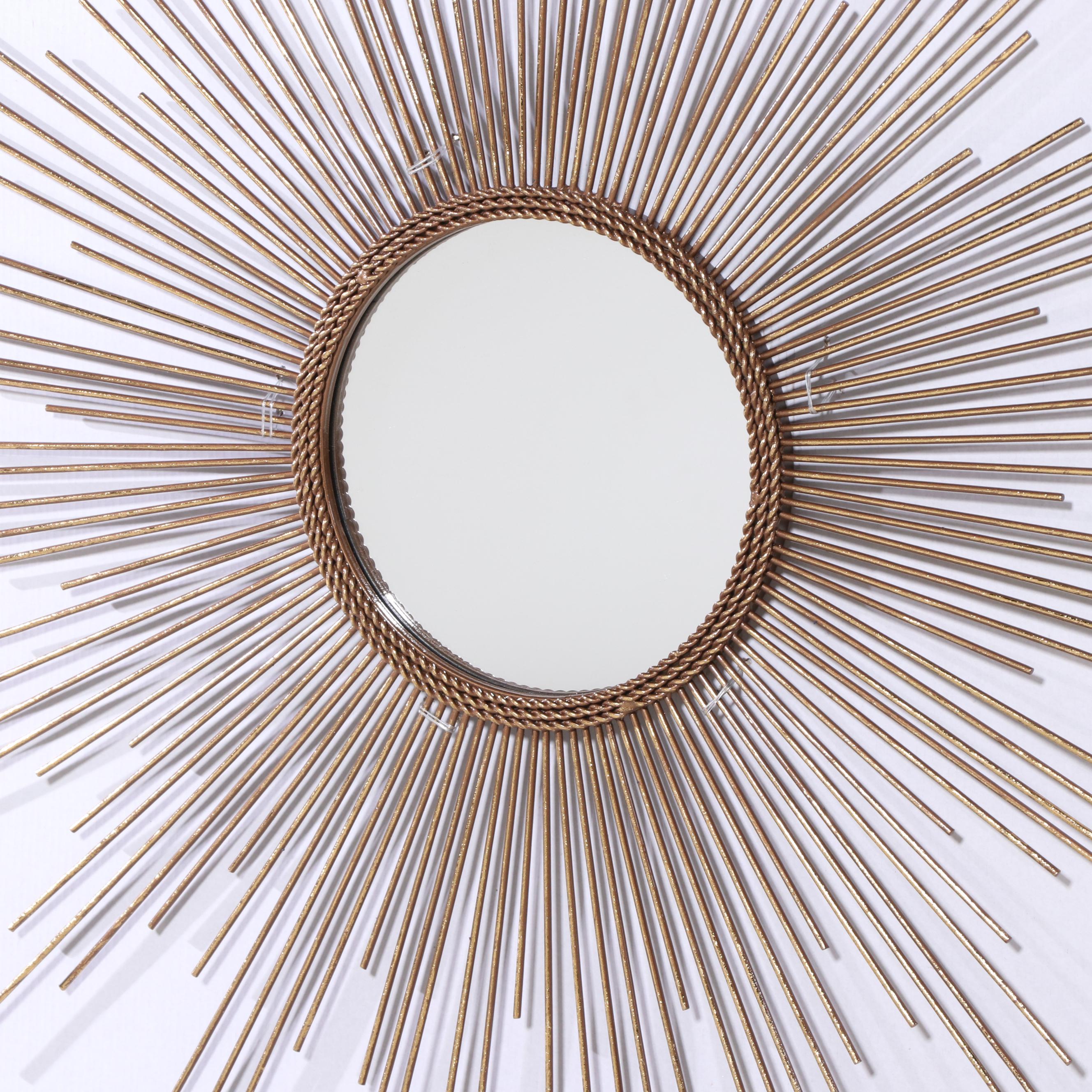 Industrial Style Metal and Laminate Top Desk Plus At Home Starburst Mirror