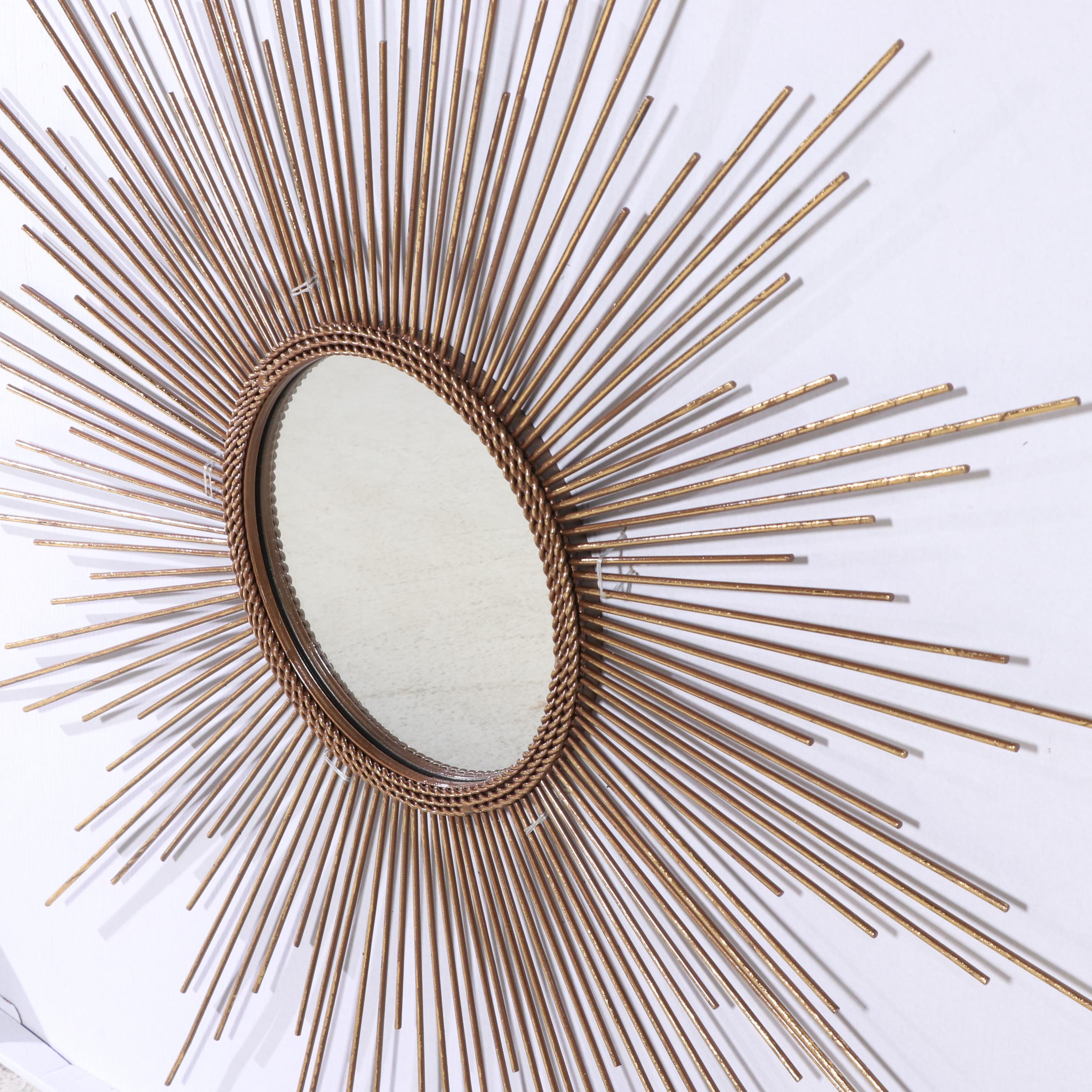 Industrial Style Metal and Laminate Top Desk Plus At Home Starburst Mirror