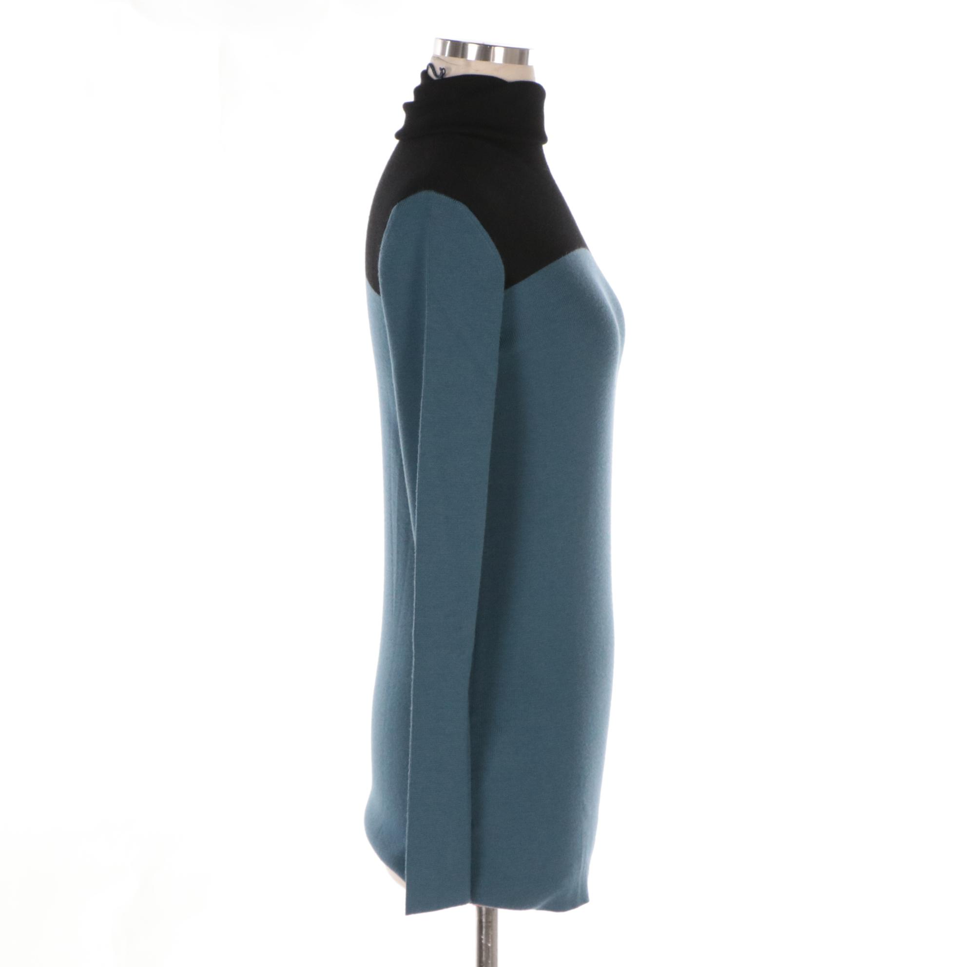 Prada Color-Block Wool Turtleneck Sweater