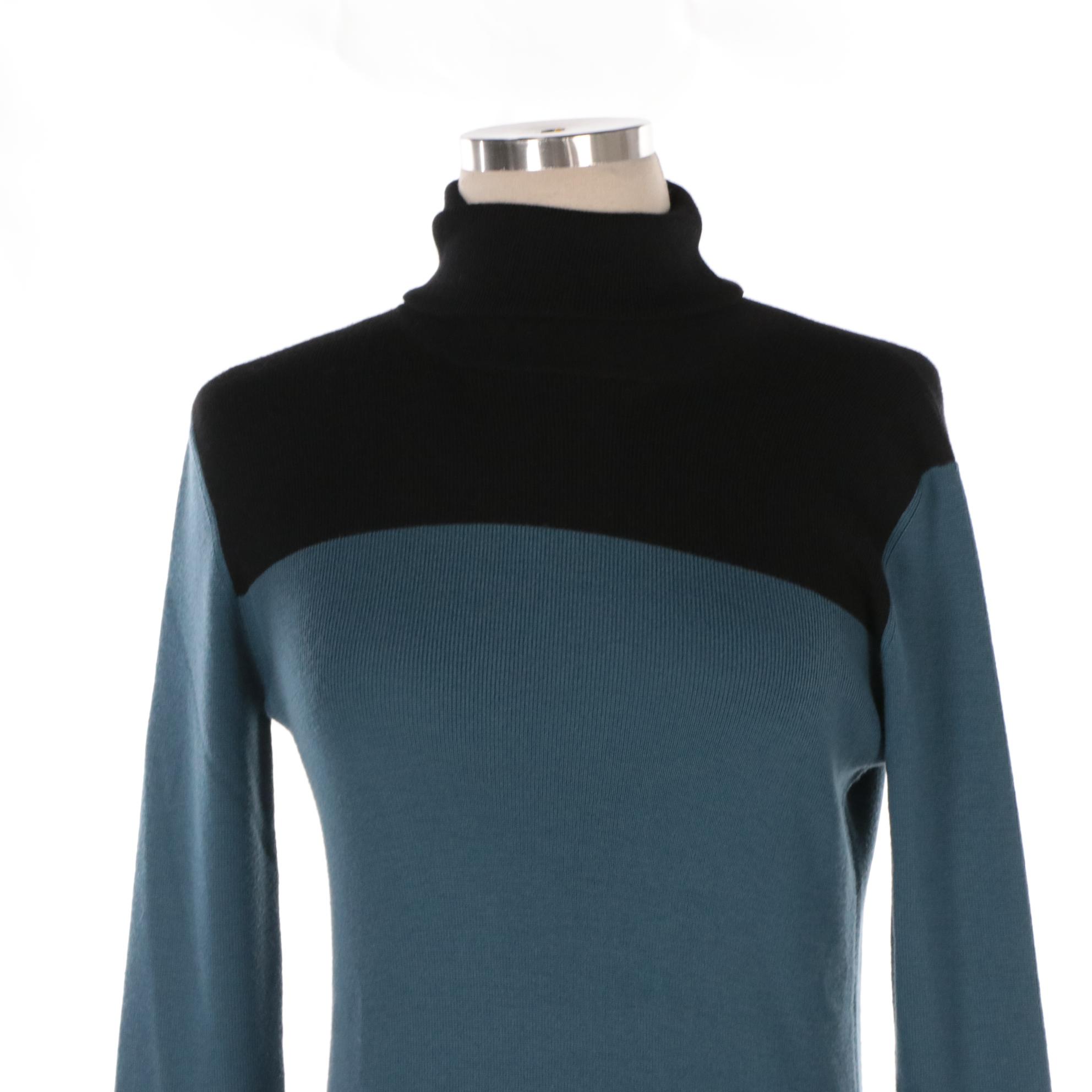 Prada Color-Block Wool Turtleneck Sweater