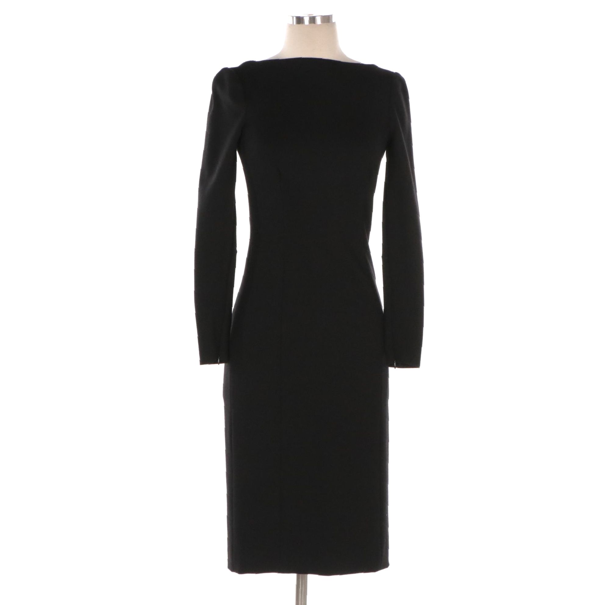 Prada Sheath Dress in Black Wool Blend Jersey Knit