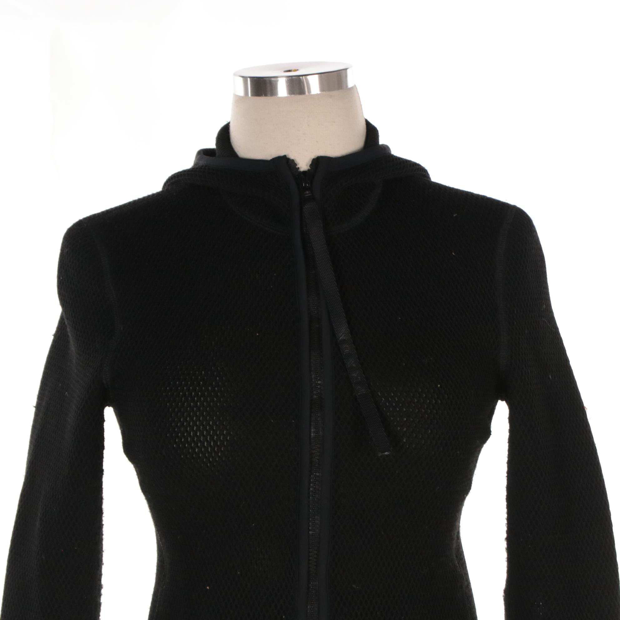 Prada Black Zip Jacket in Polyester and Nylon Blend