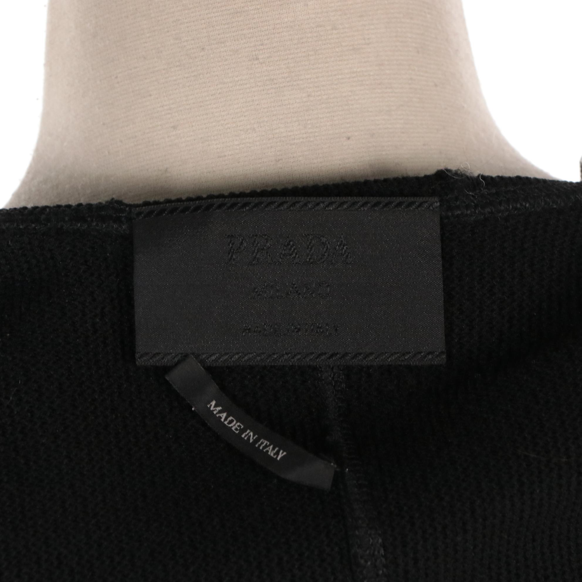 Prada Black Zip Jacket in Polyester and Nylon Blend