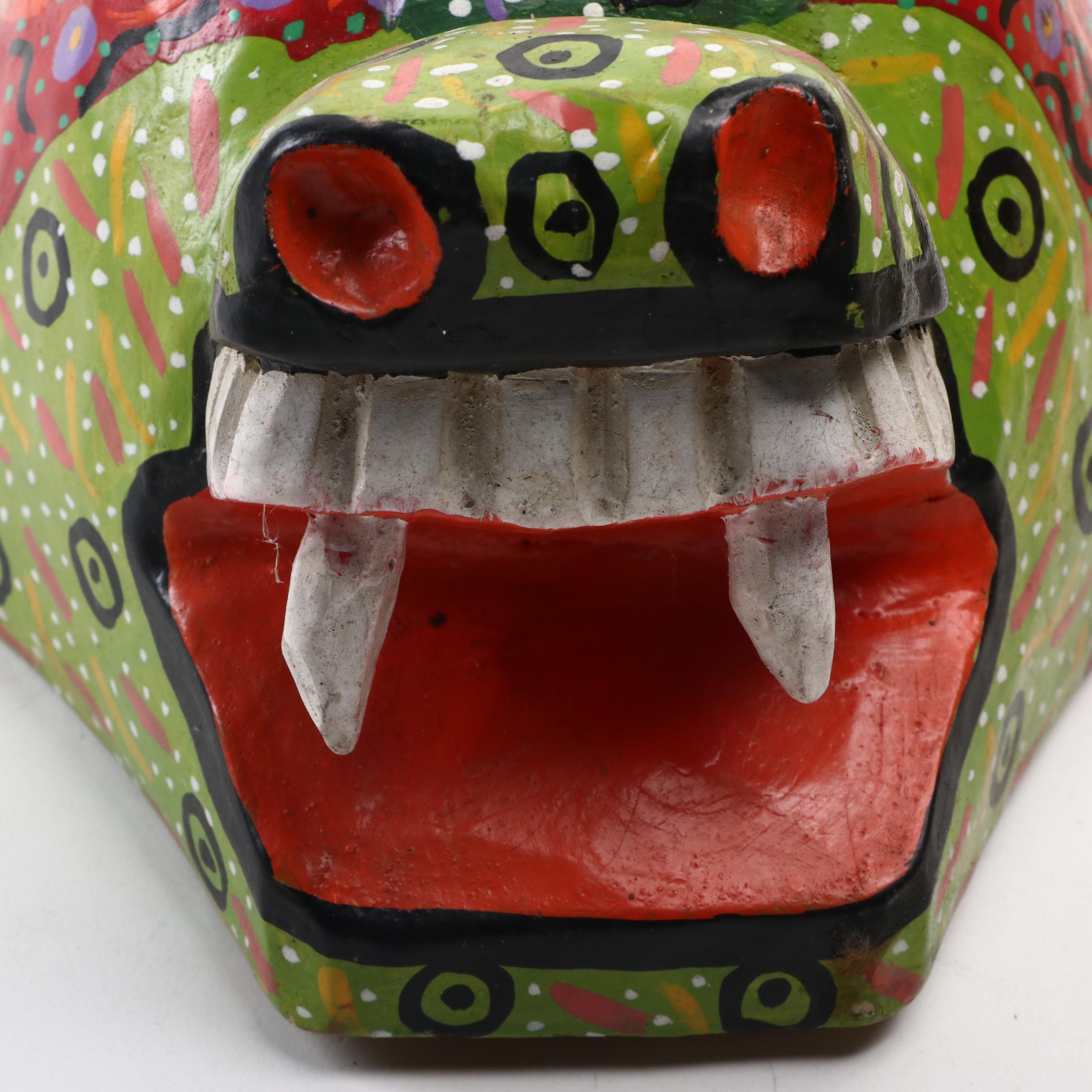 Hand Painted Guatemalan Carved Wood Masks