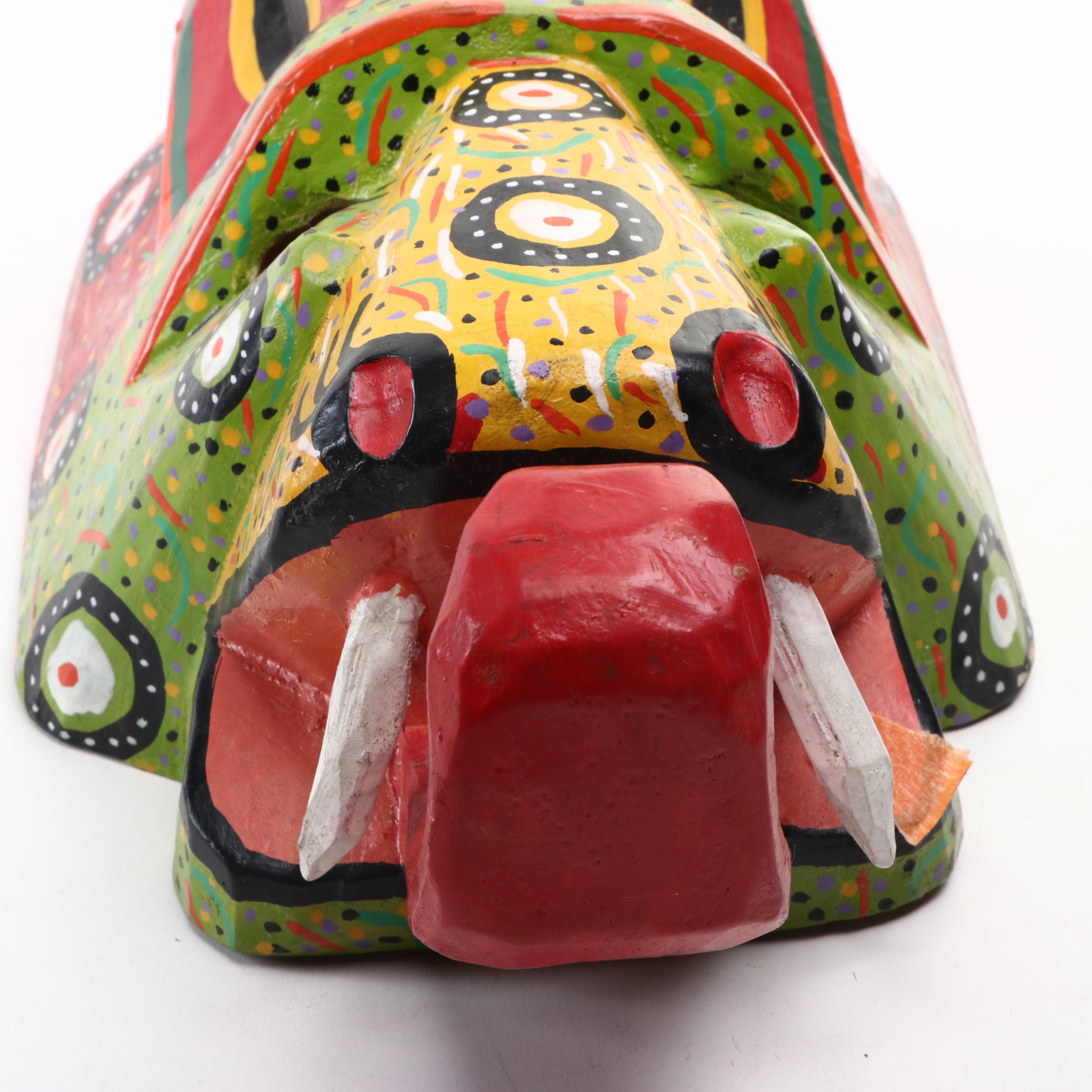 Hand Painted Guatemalan Carved Wood Masks