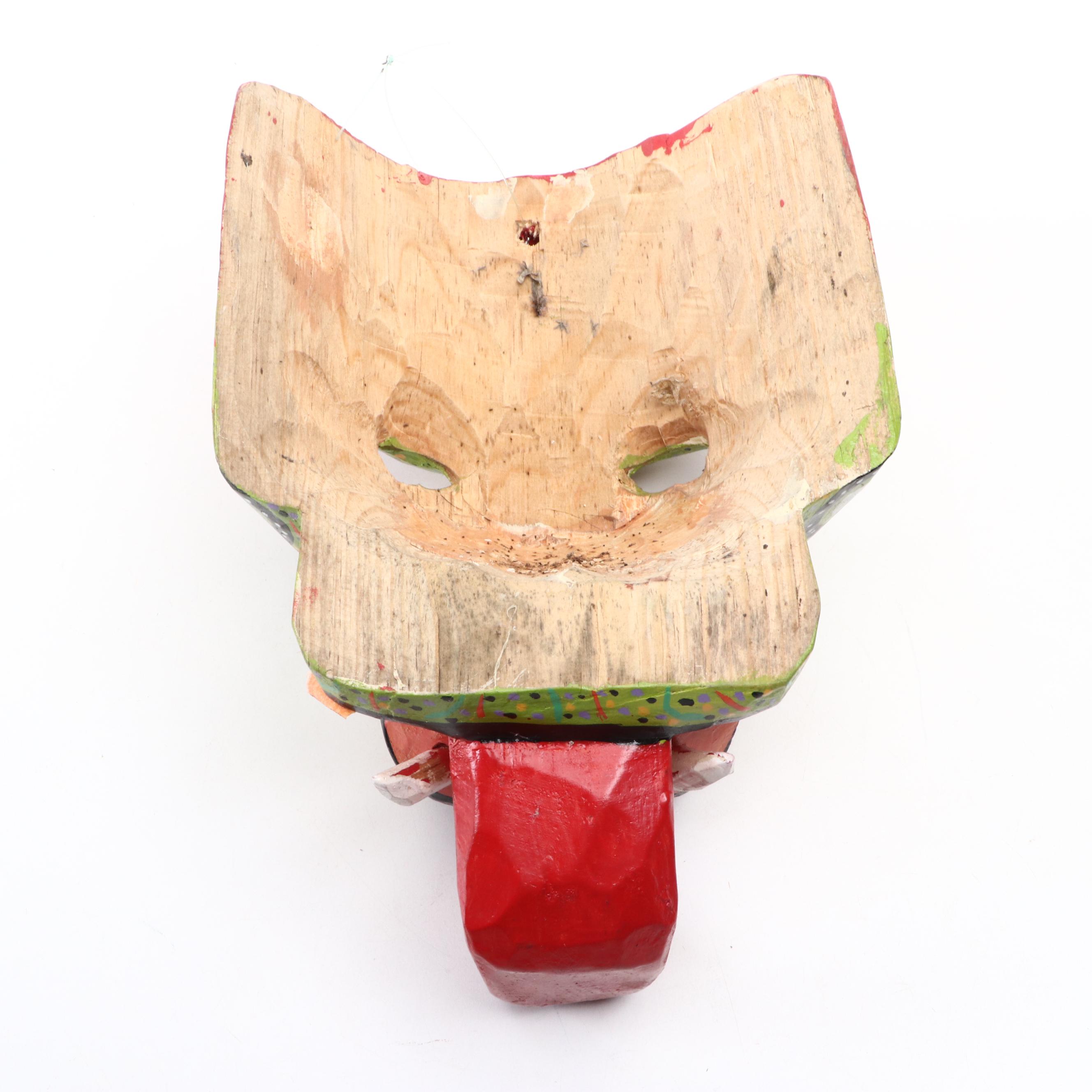 Hand Painted Guatemalan Carved Wood Masks