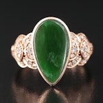 Chromia 18K Rose Gold Jadeite and Diamond Ring