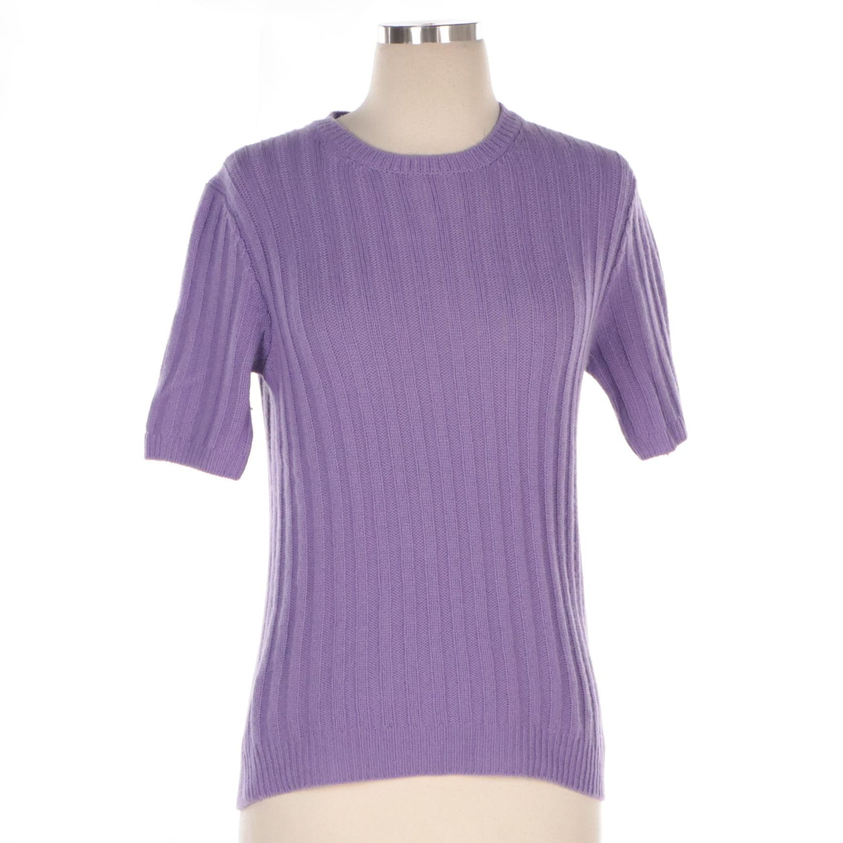 Prada Cashmere Blend Short Sleeve Sweater