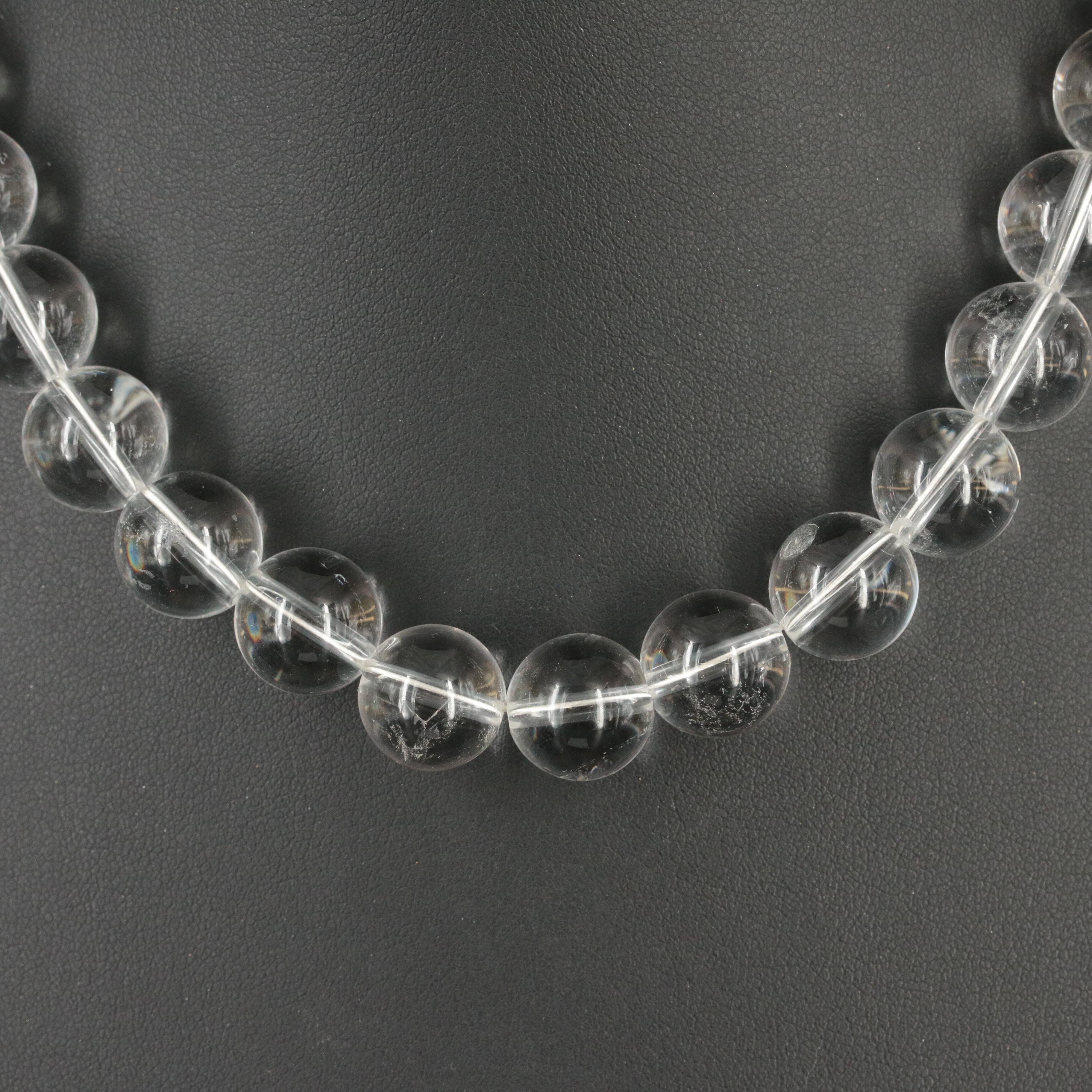 Rock Crystal Quartz Necklace with Sterling Clasp