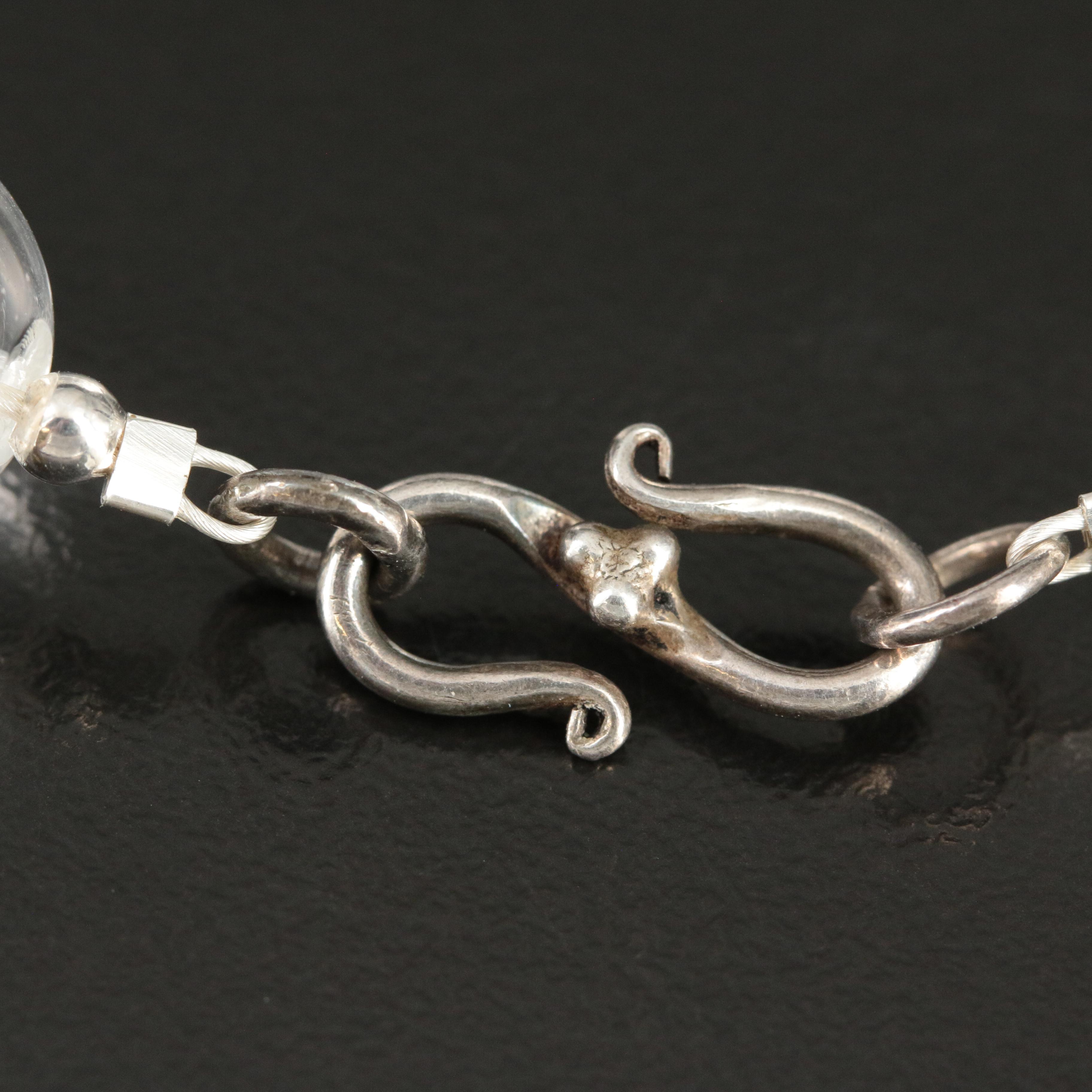 Rock Crystal Quartz Necklace with Sterling Clasp