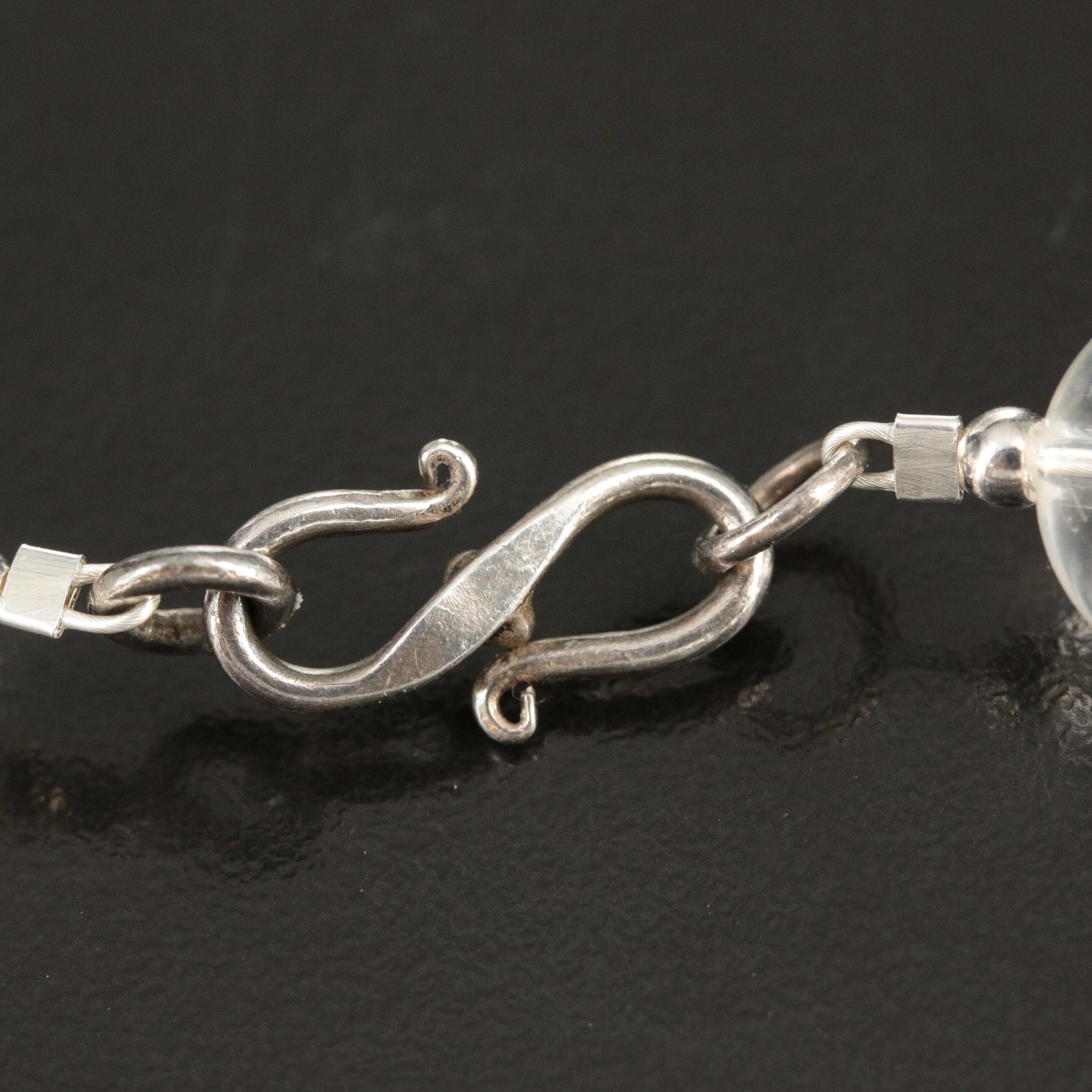 Rock Crystal Quartz Necklace with Sterling Clasp