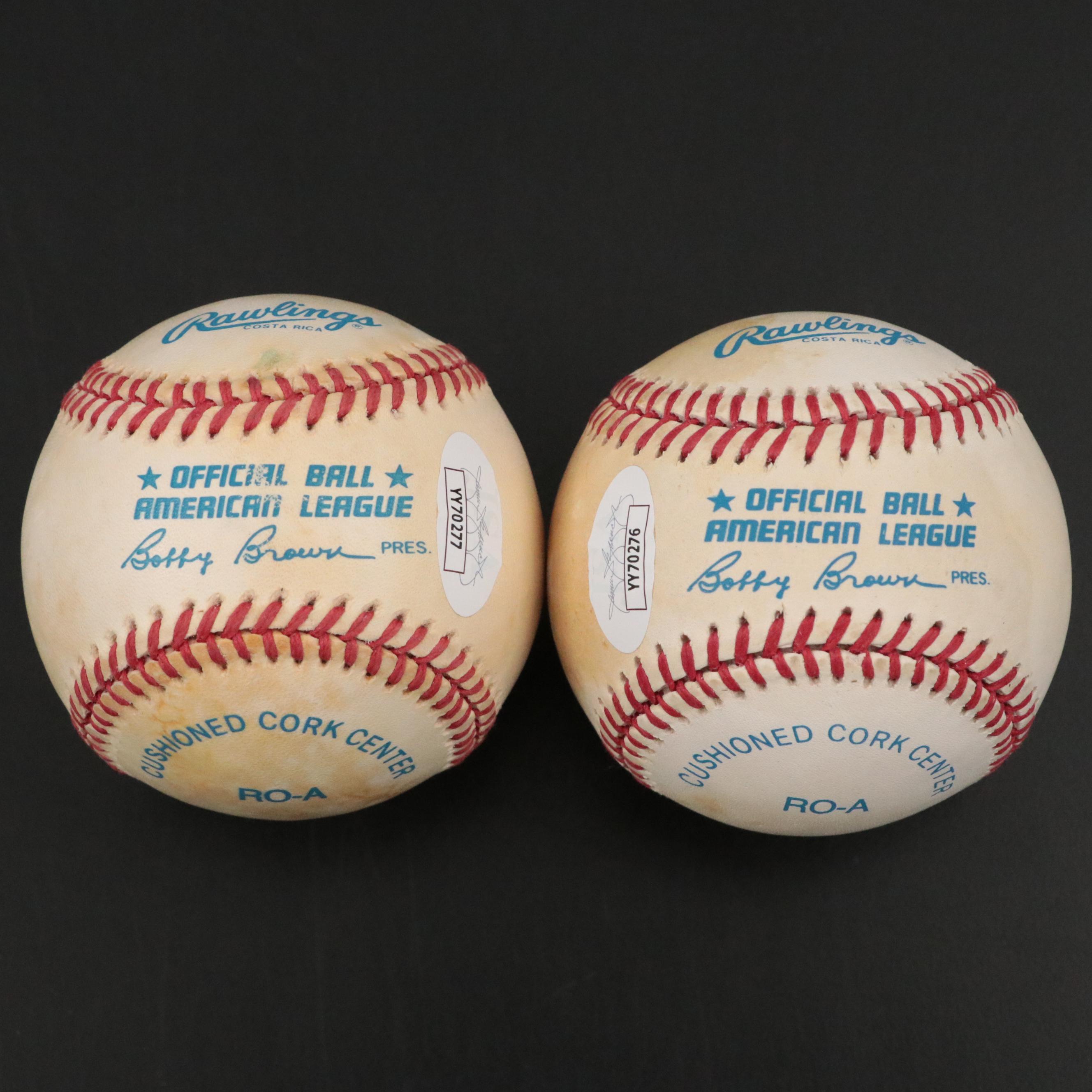 Mickey Mantle and Joe DiMaggio Signed Rawlings Official Baseballs