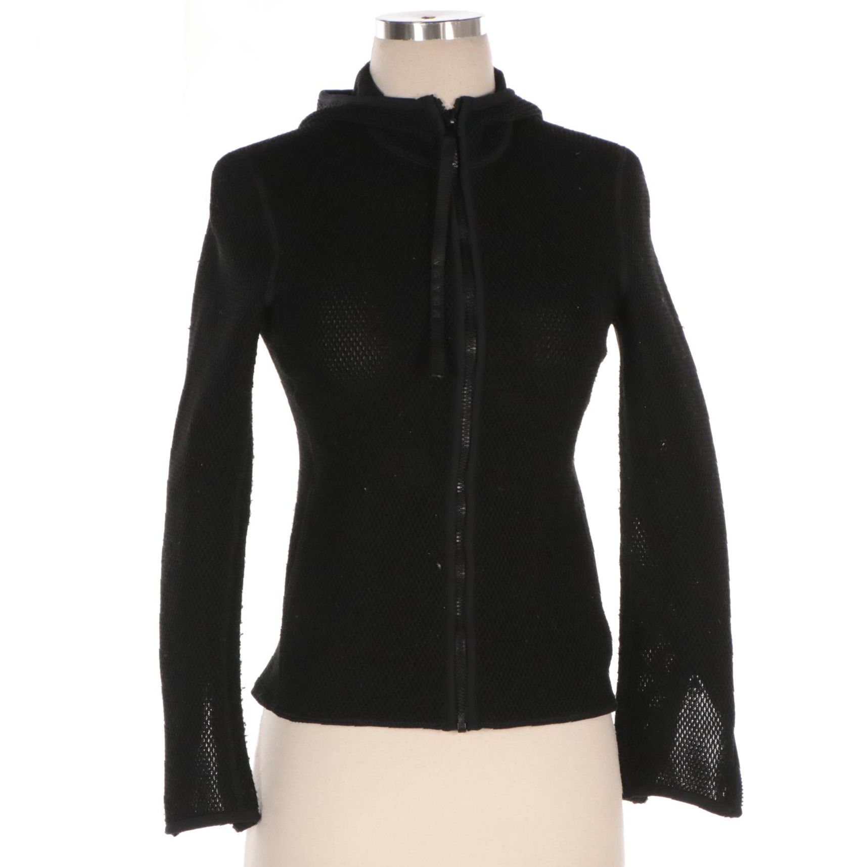 Prada Black Zip Jacket in Polyester and Nylon Blend