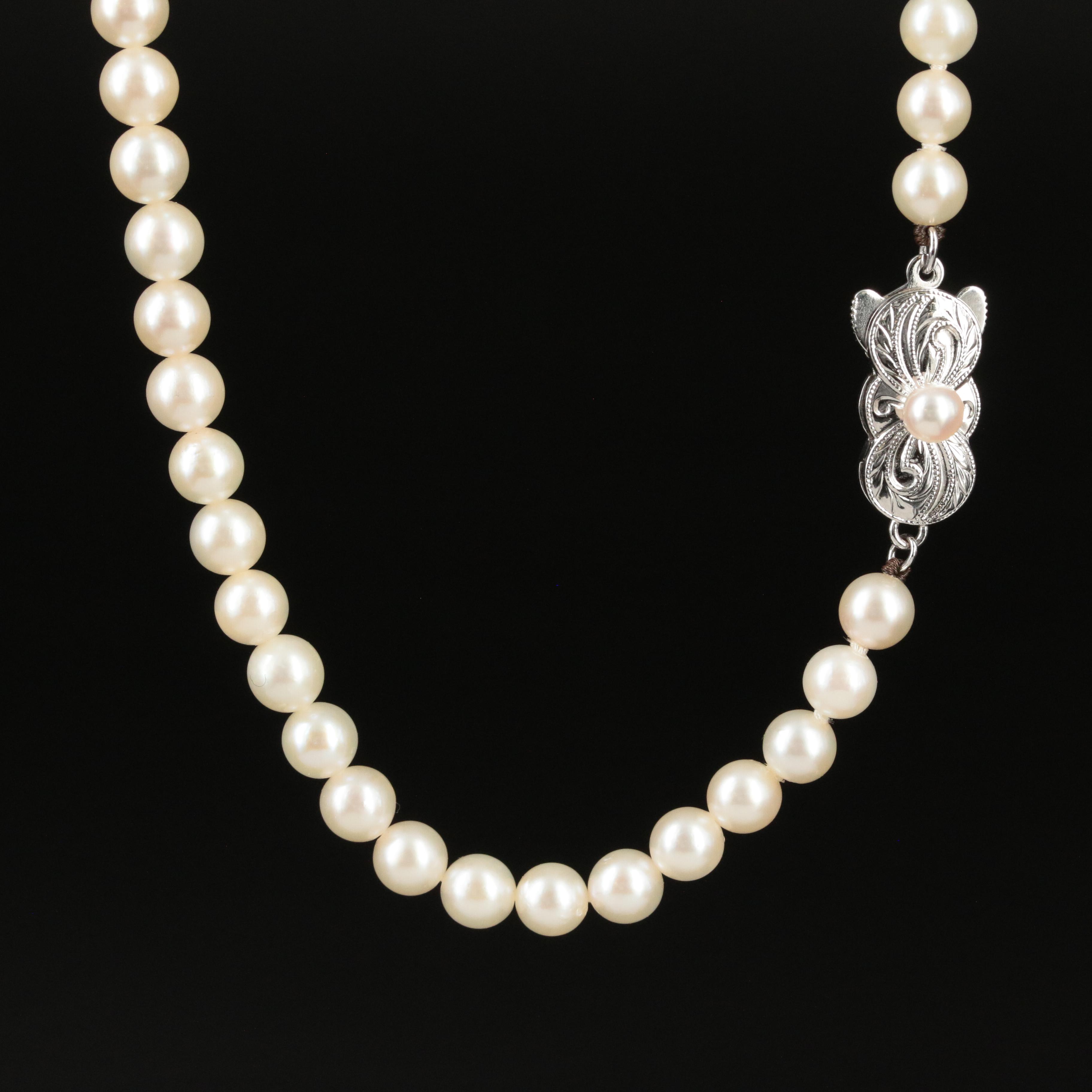 Mikimoto Pearl Necklace with Sterling Clasp