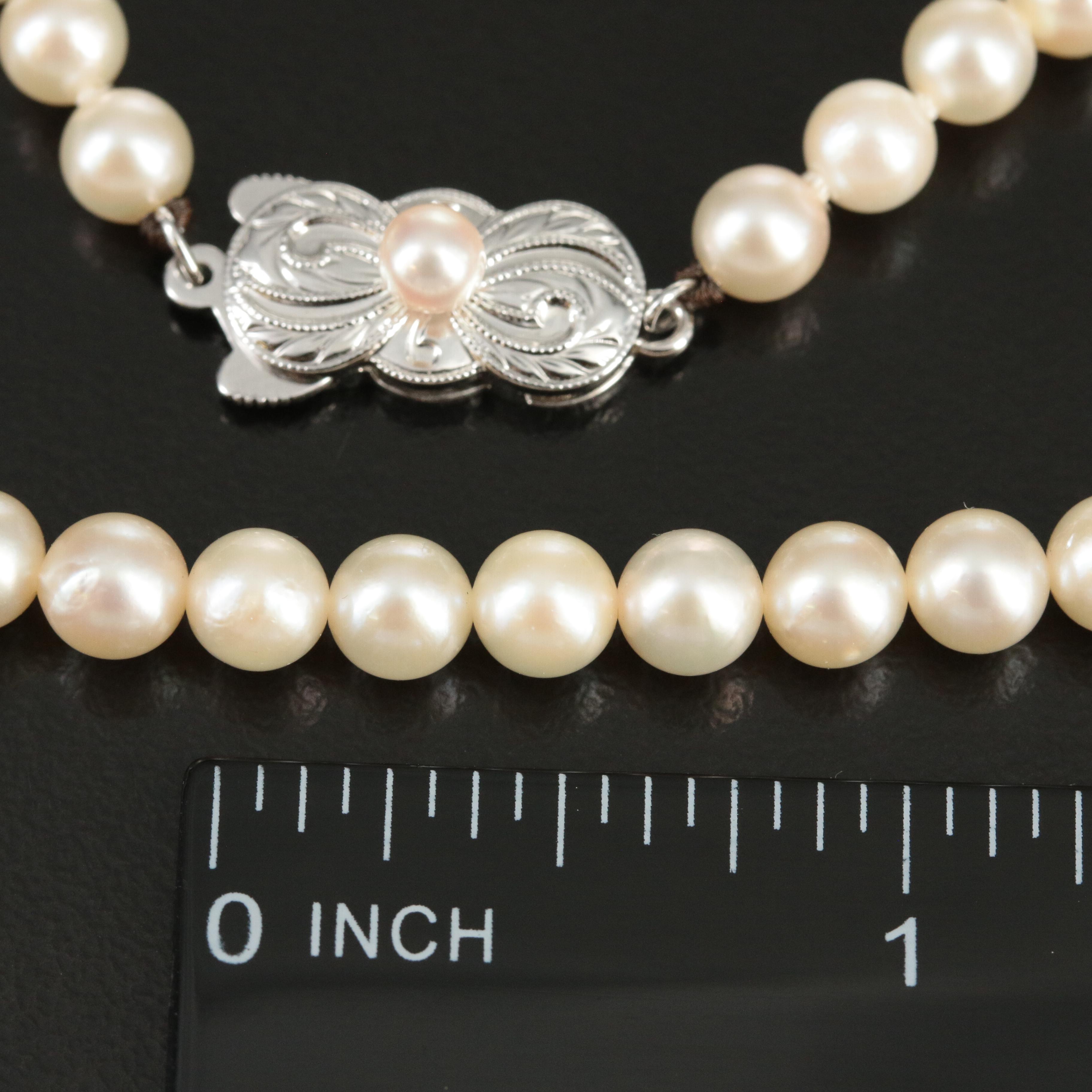 Mikimoto Pearl Necklace with Sterling Clasp