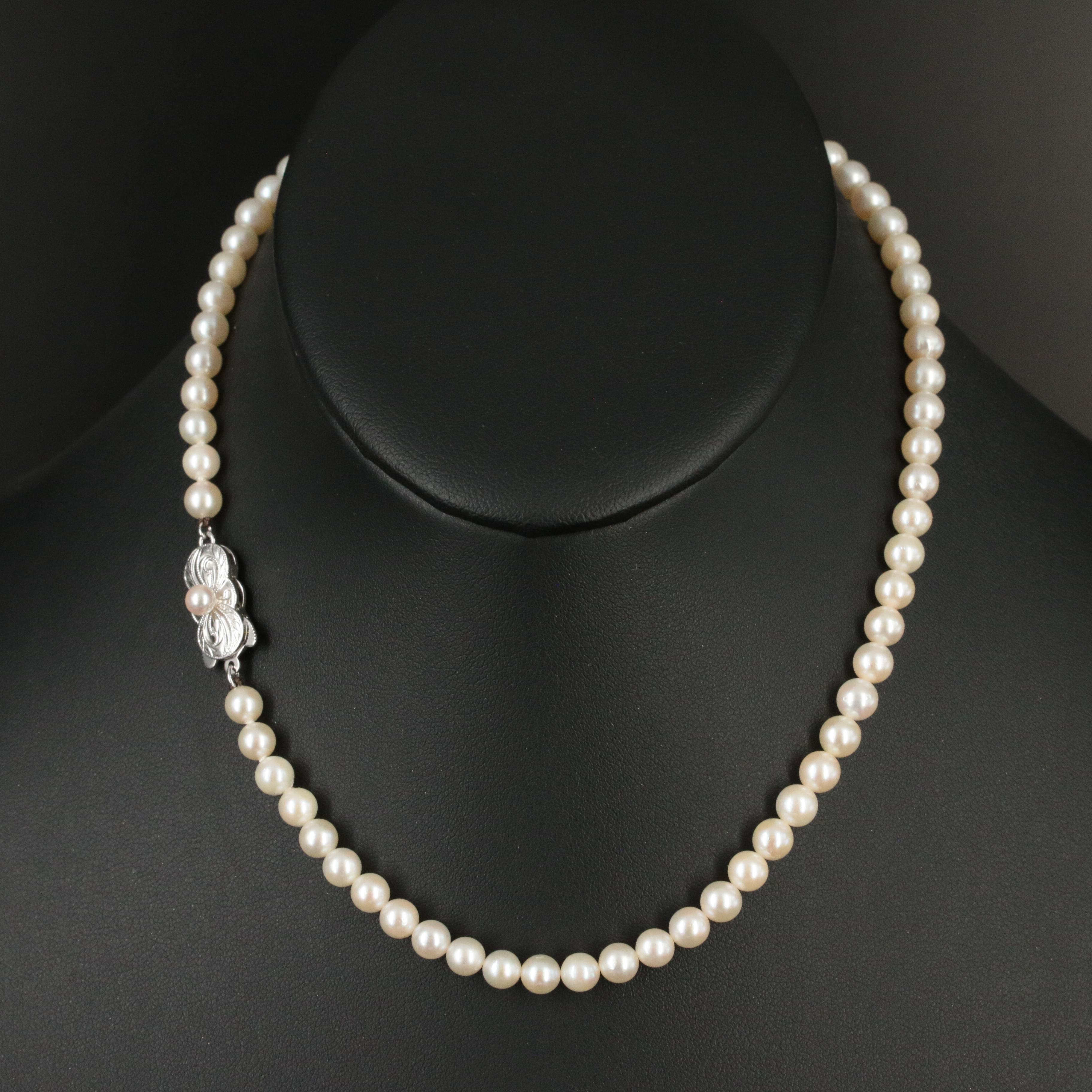 Mikimoto Pearl Necklace with Sterling Clasp