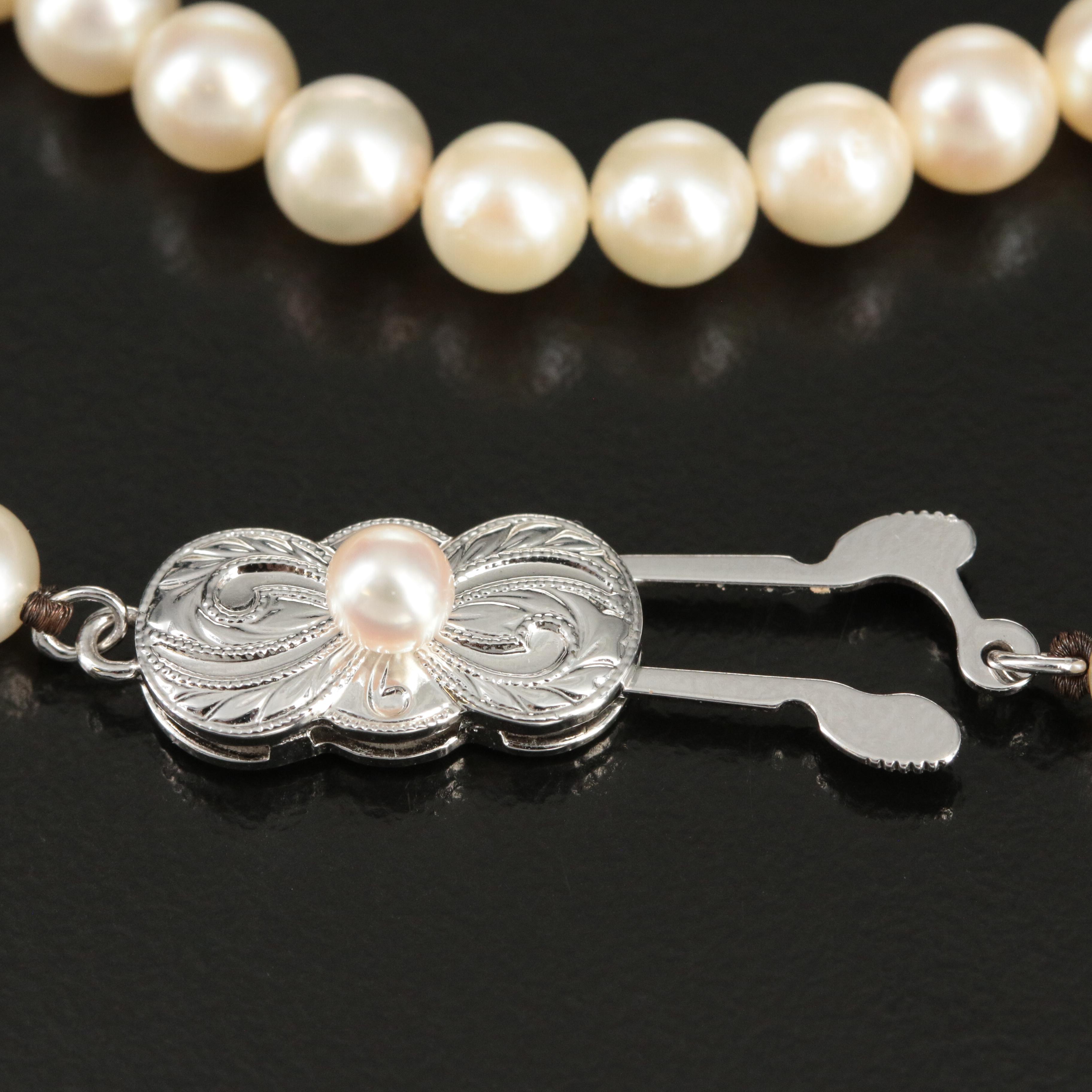 Mikimoto Pearl Necklace with Sterling Clasp