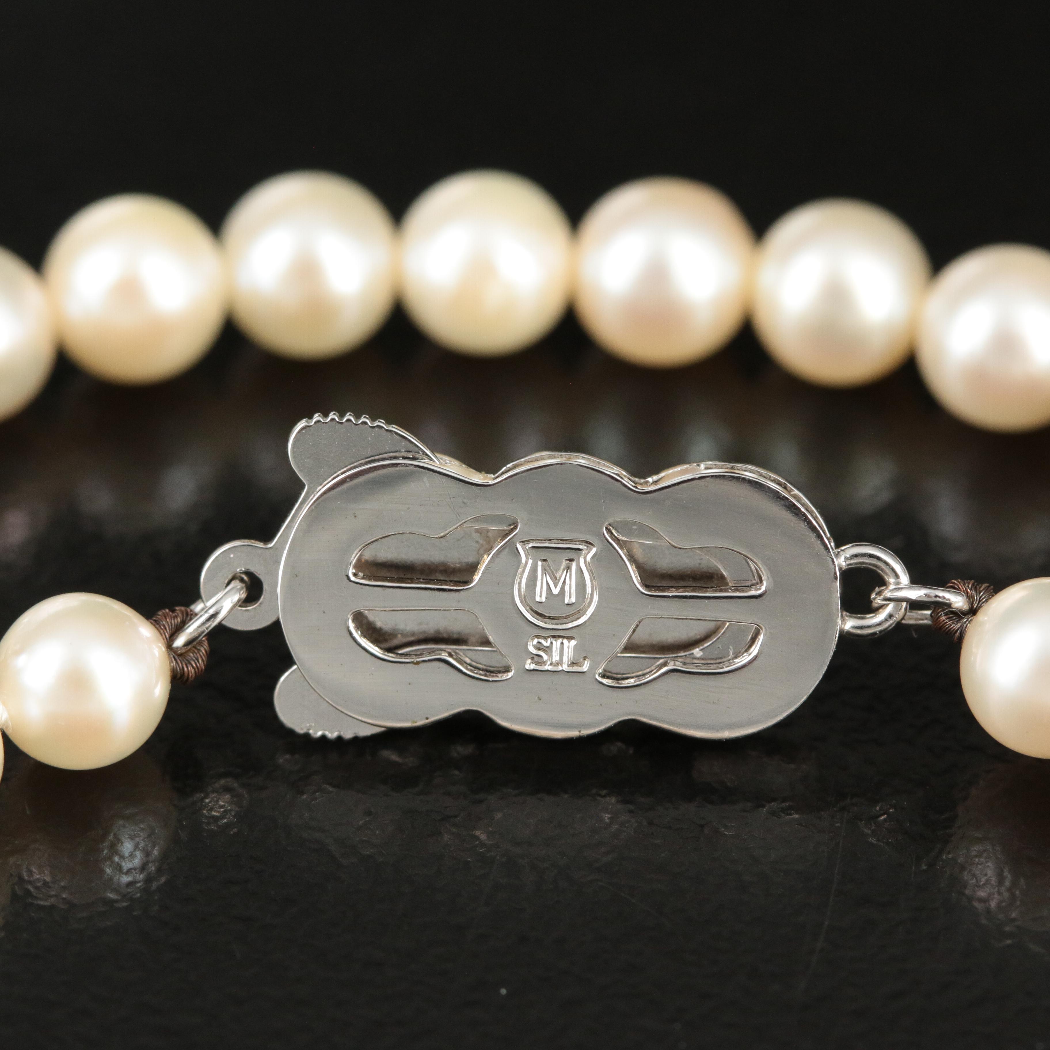 Mikimoto Pearl Necklace with Sterling Clasp