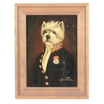 Oil Painting of Anthropomorphic Westie Dog Portrait