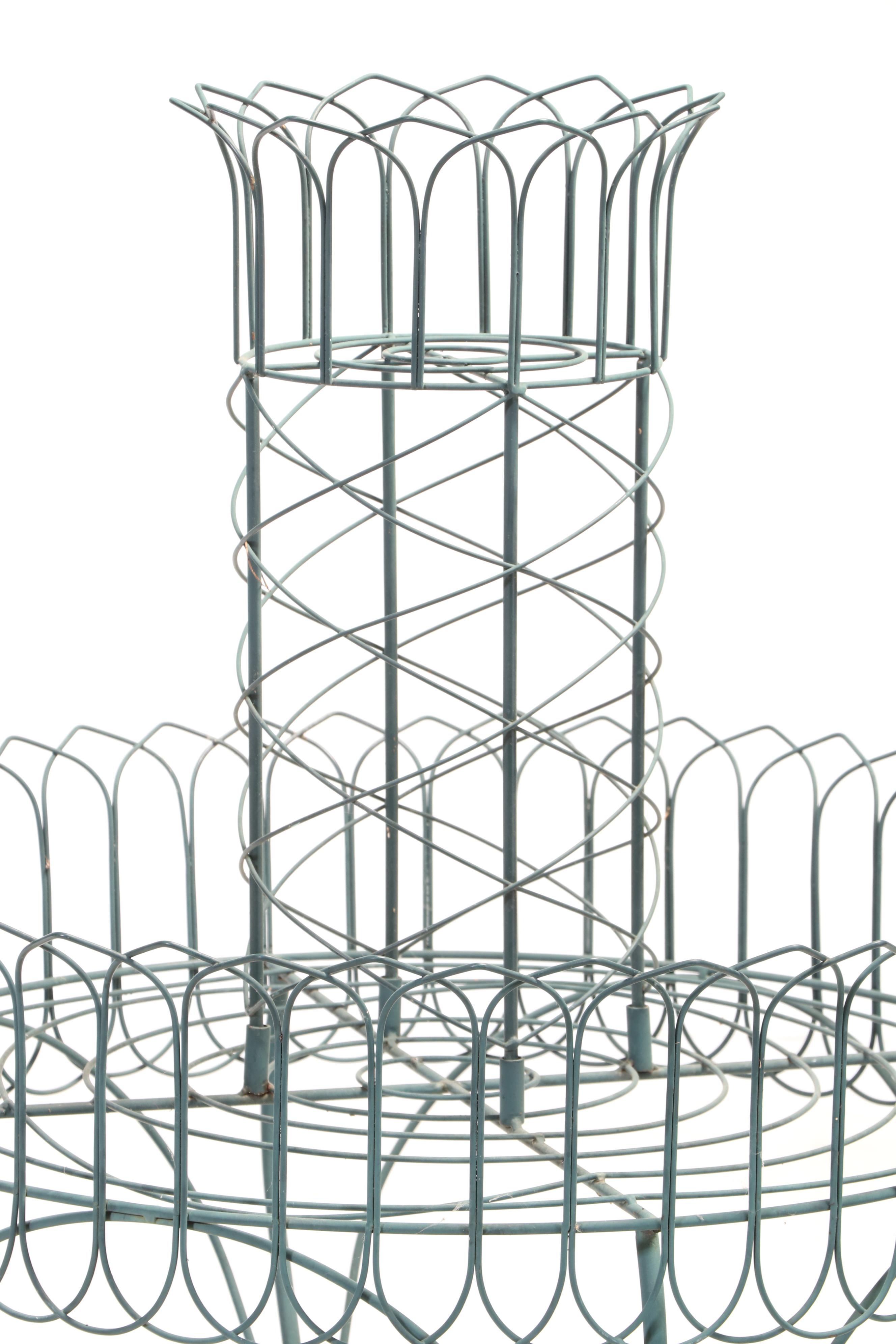 Victorian Style Painted Wirework Plant Stand