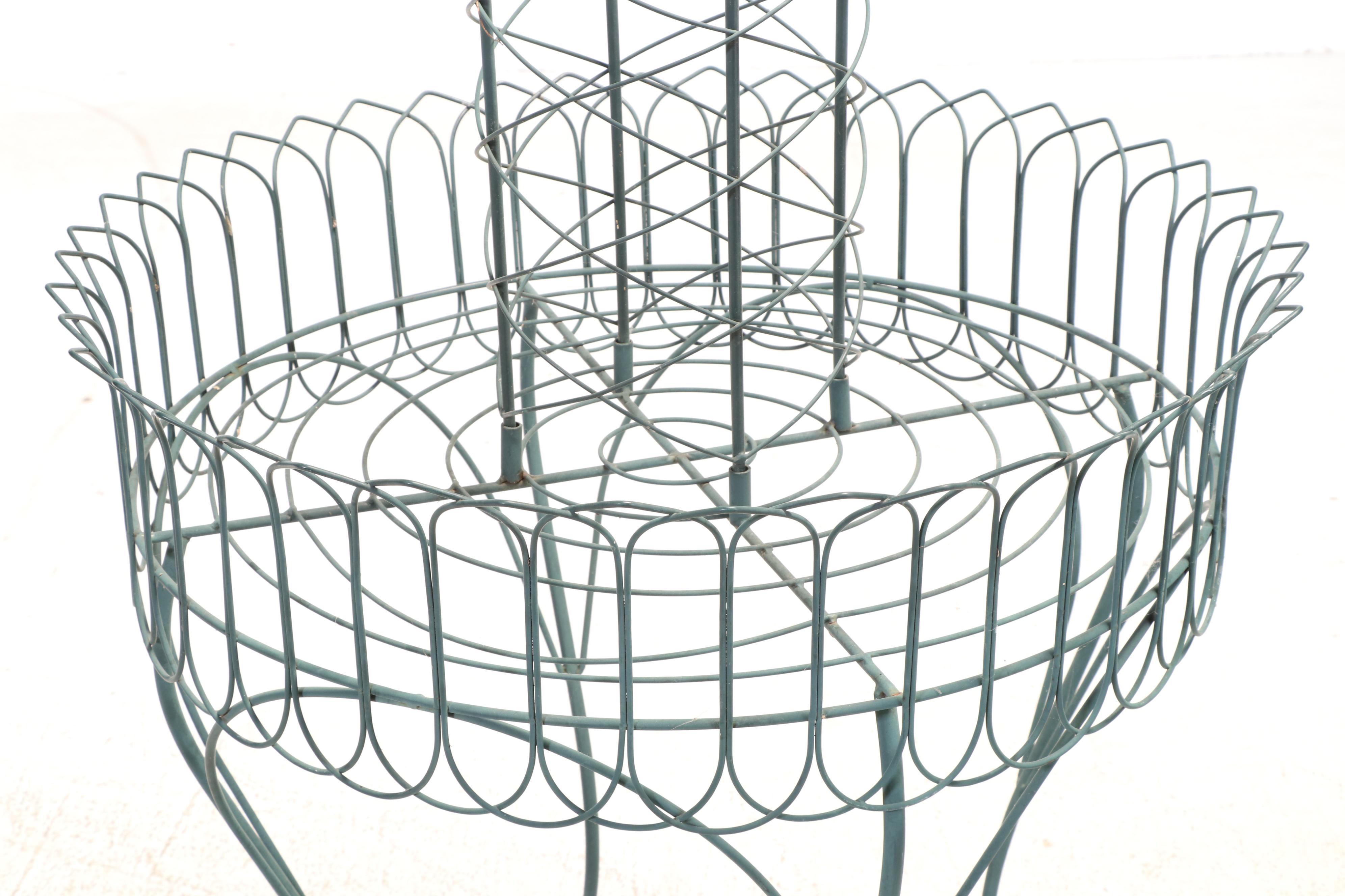 Victorian Style Painted Wirework Plant Stand