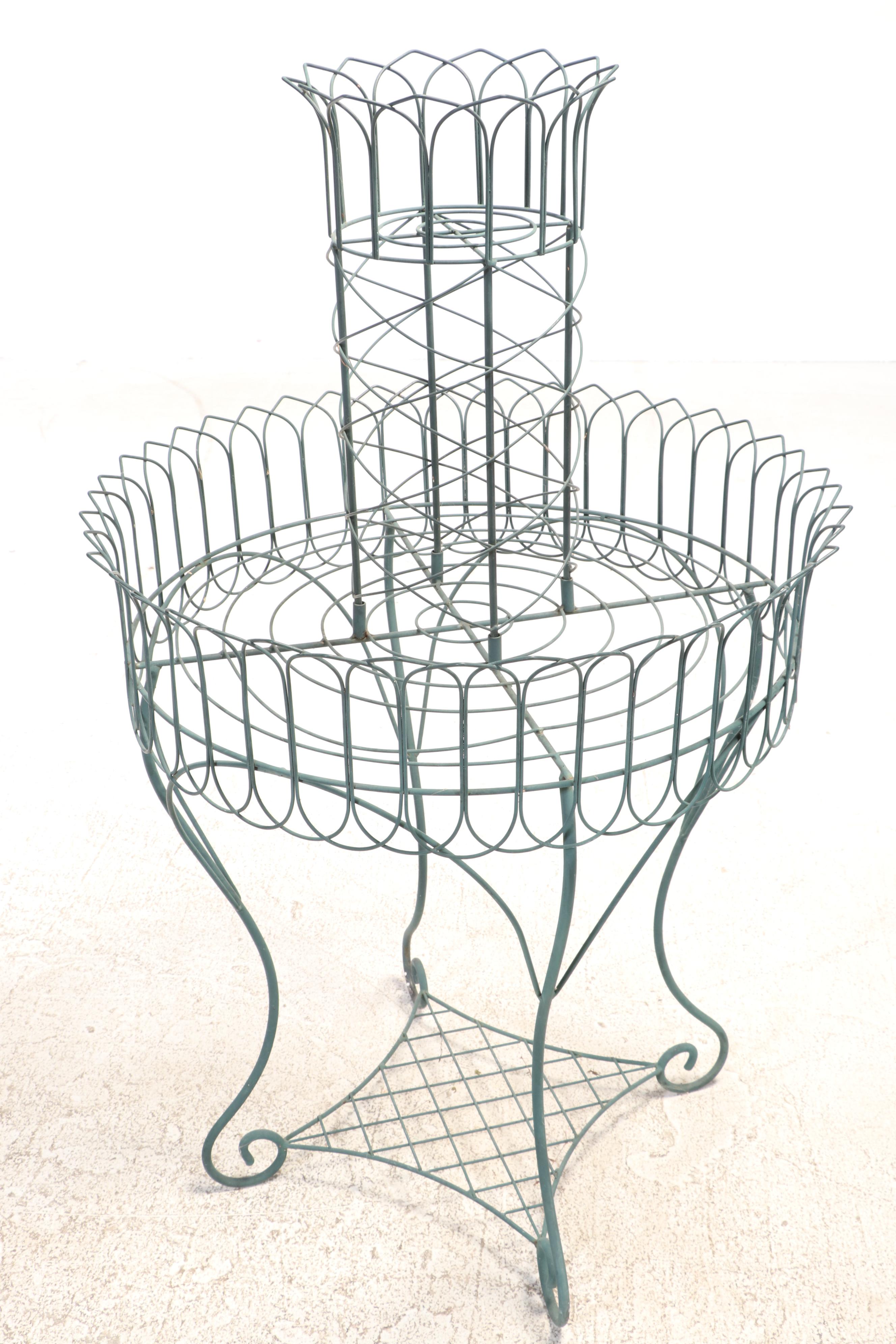 Victorian Style Painted Wirework Plant Stand