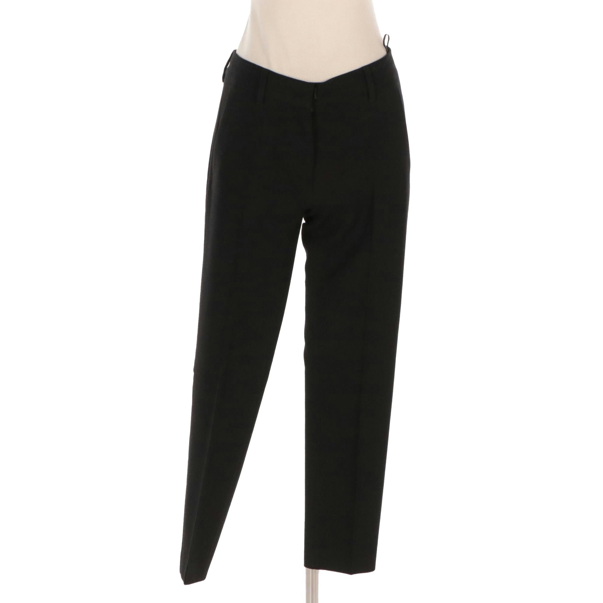Prada Black Wool Blend Trousers