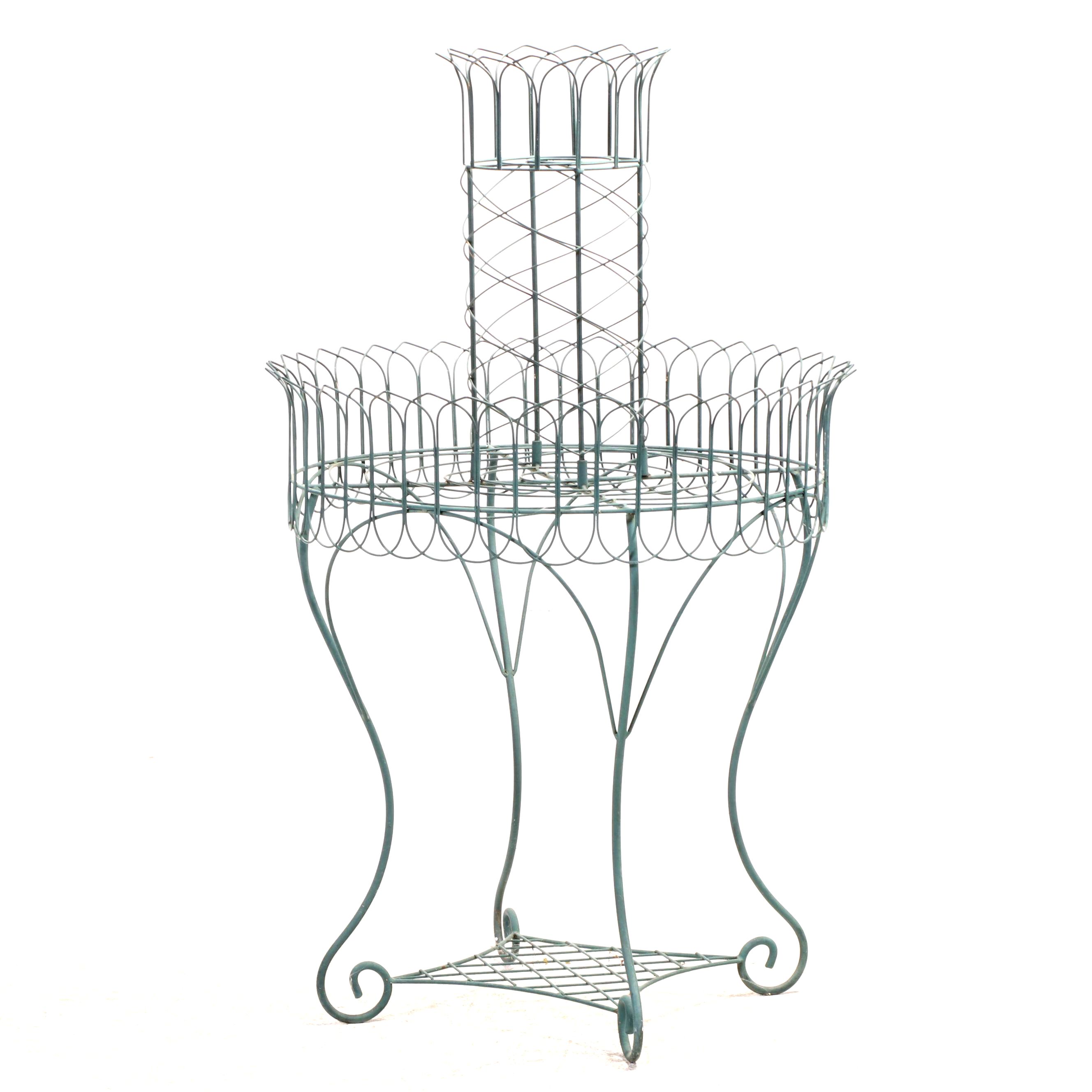 Victorian Style Painted Wirework Plant Stand