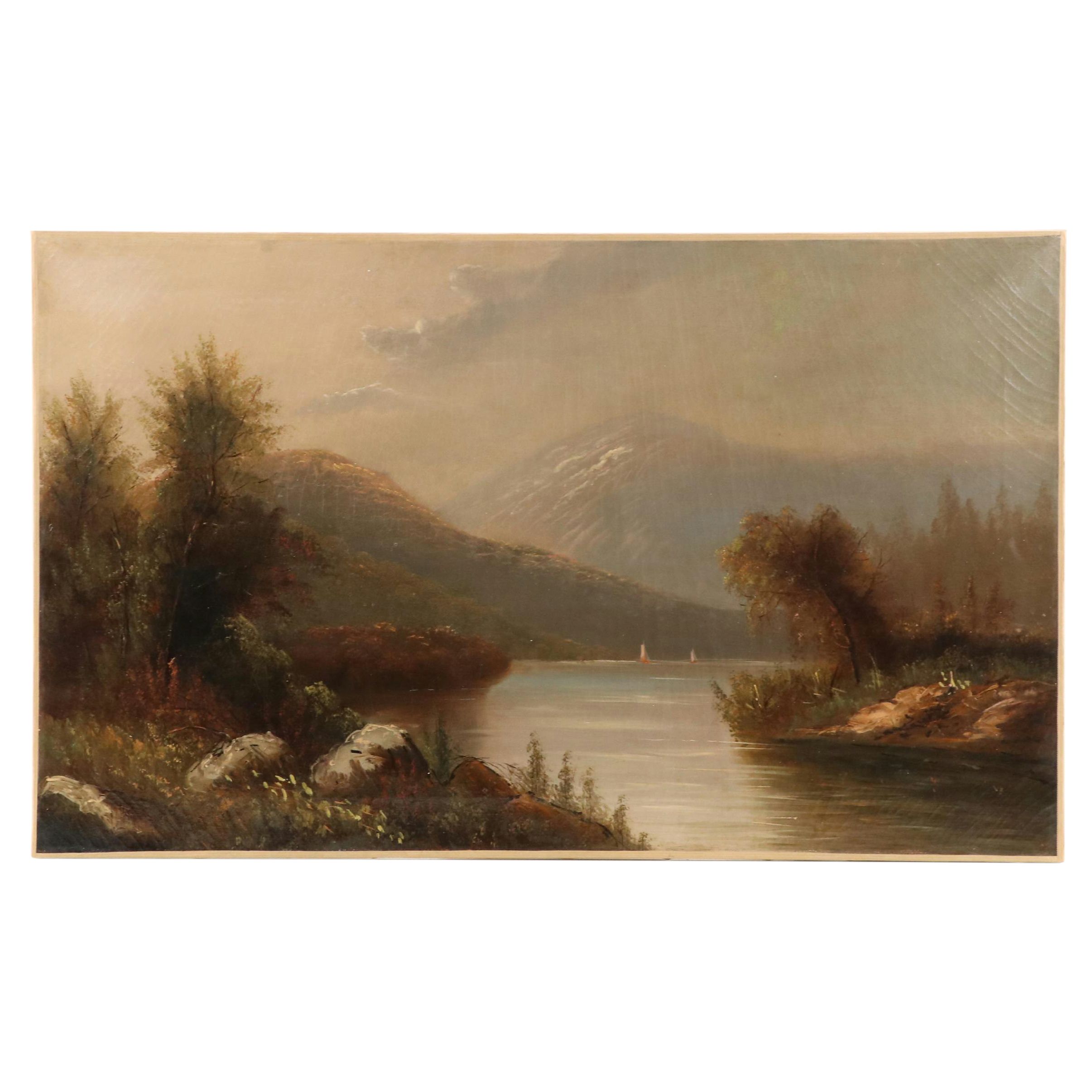 Hudson River School Oil Painting, Circa 1900