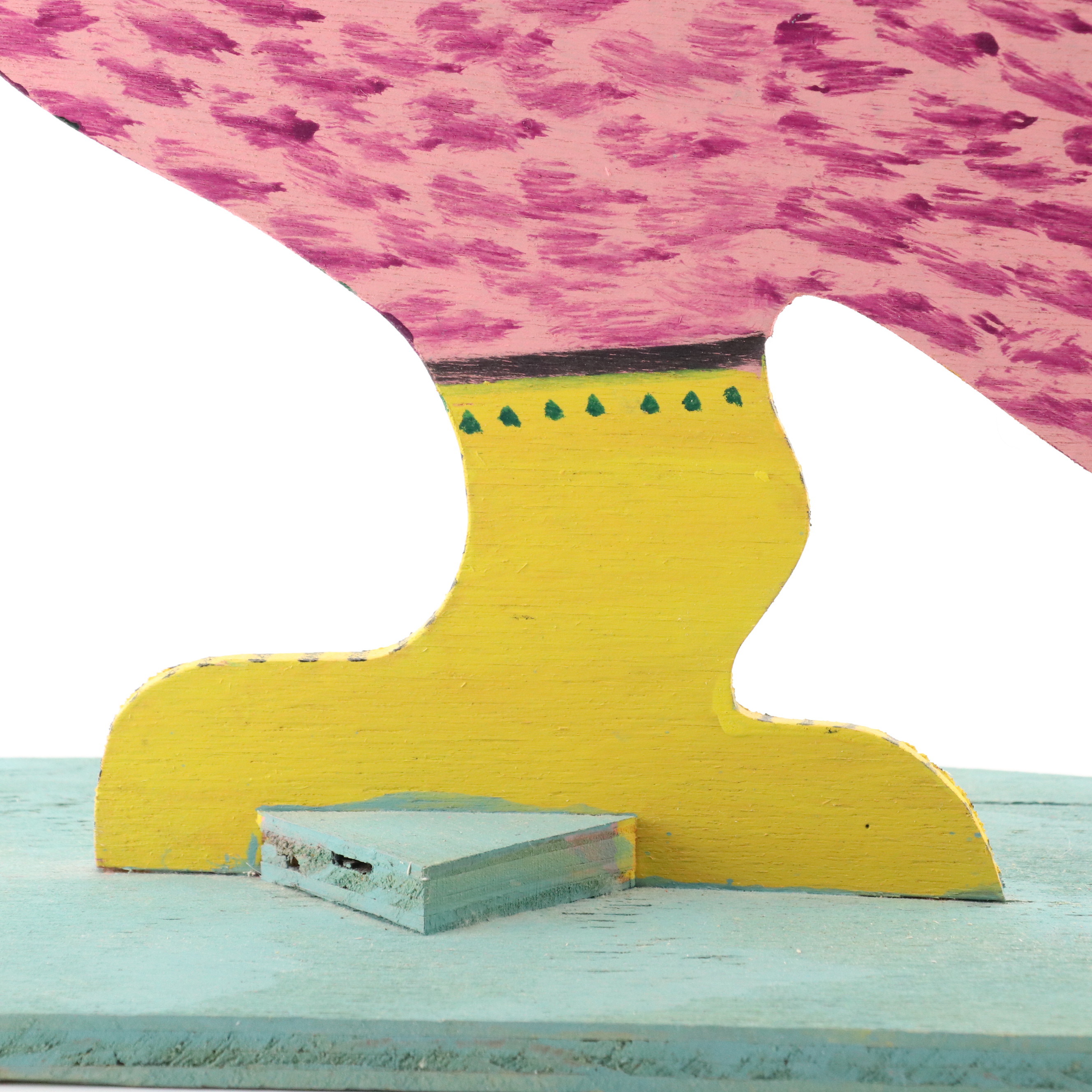 Marvin Finn Shaped Wood Folk Sculpture of Rooster, 2001