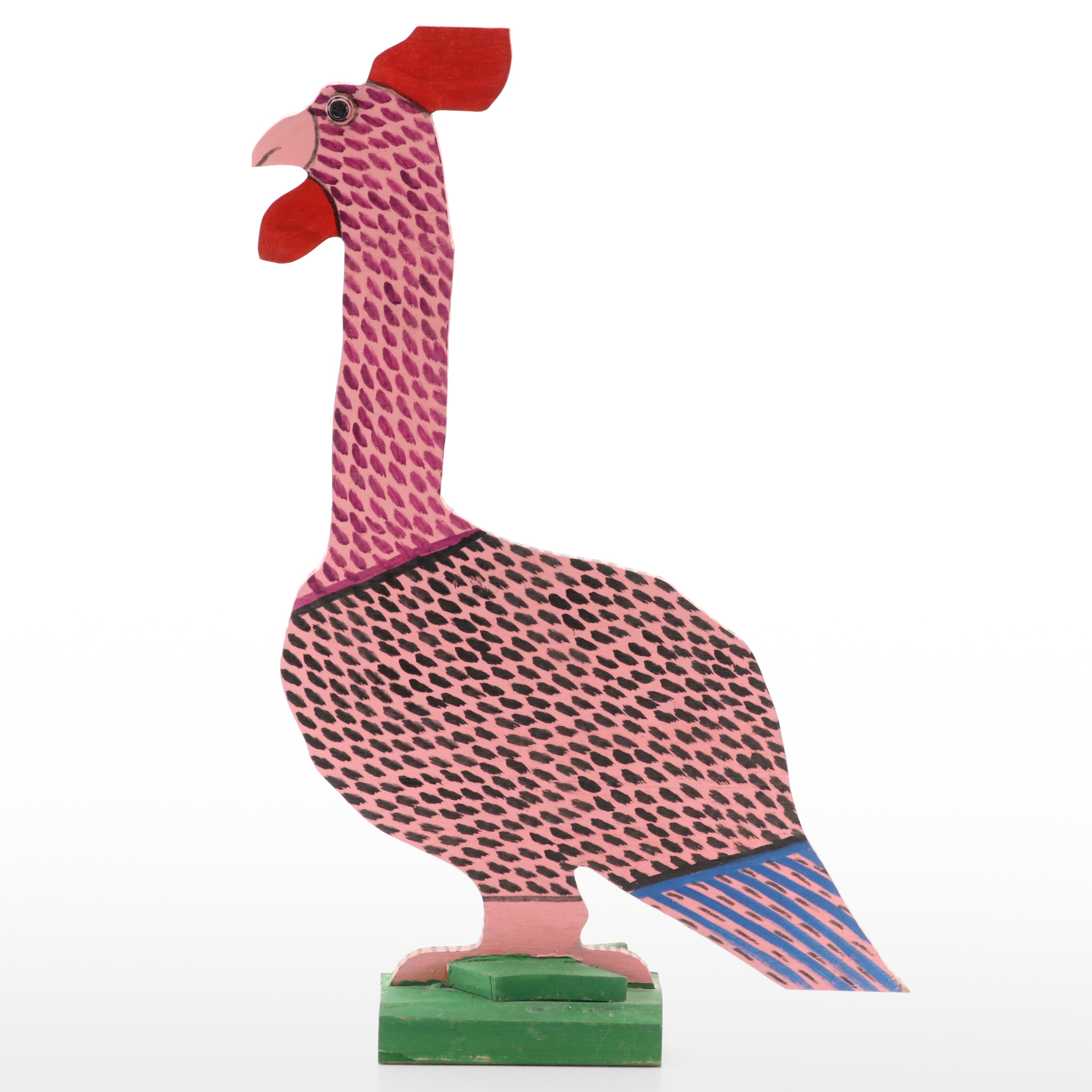 Marvin Finn Shaped Wood Folk Sculpture of Chicken, 2000