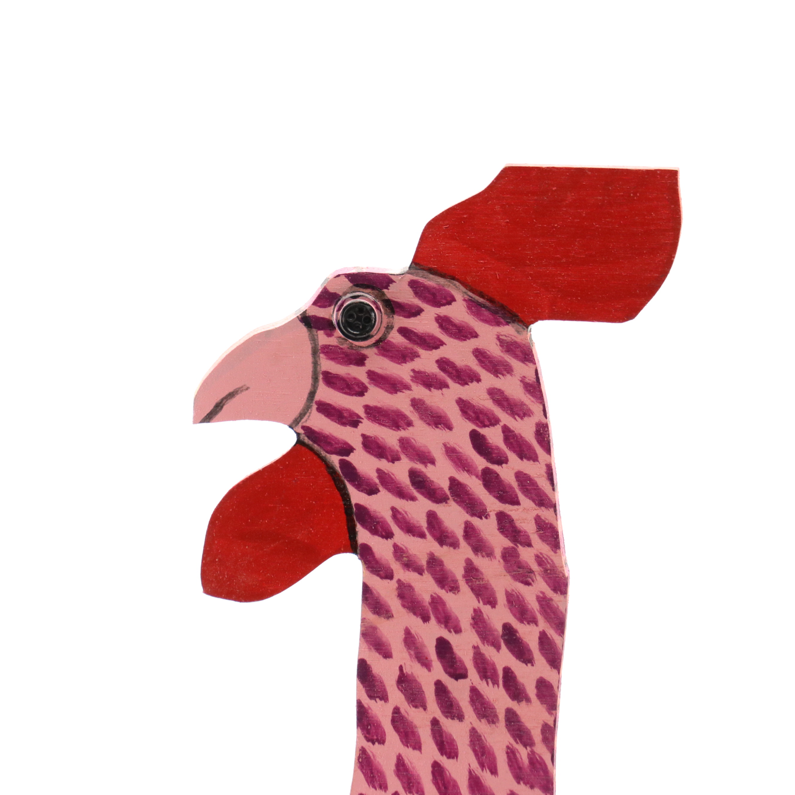 Marvin Finn Shaped Wood Folk Sculpture of Chicken, 2000